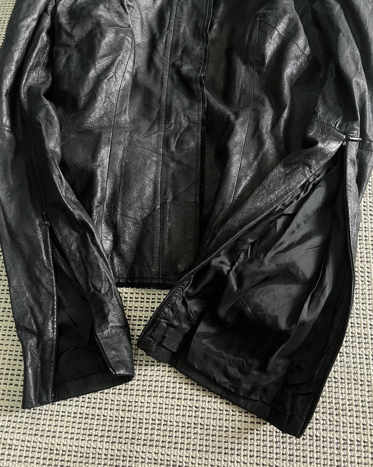 Olivier Theyskens Olivier Theyskens Leather Cropped Moto Jacket Size M / US 6-8 / IT 42-44 - 5 Thumbnail