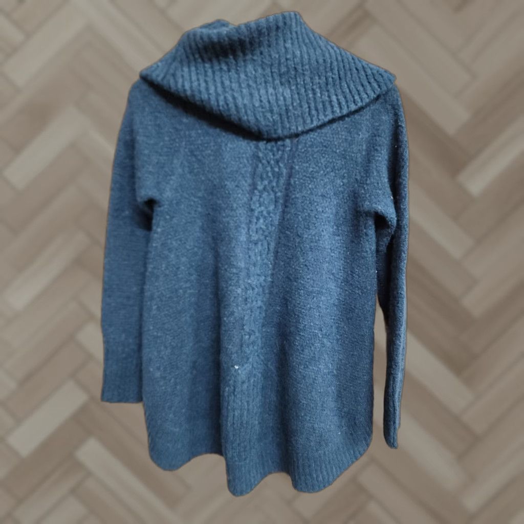 Anthropologie Anthropologie Angel of the North Navy Cowl Neck Wool Knit Sweater XS Women Pullover Size XS Blue Size XS / US 0-2 / IT 36-38 - 1 Thumbnail