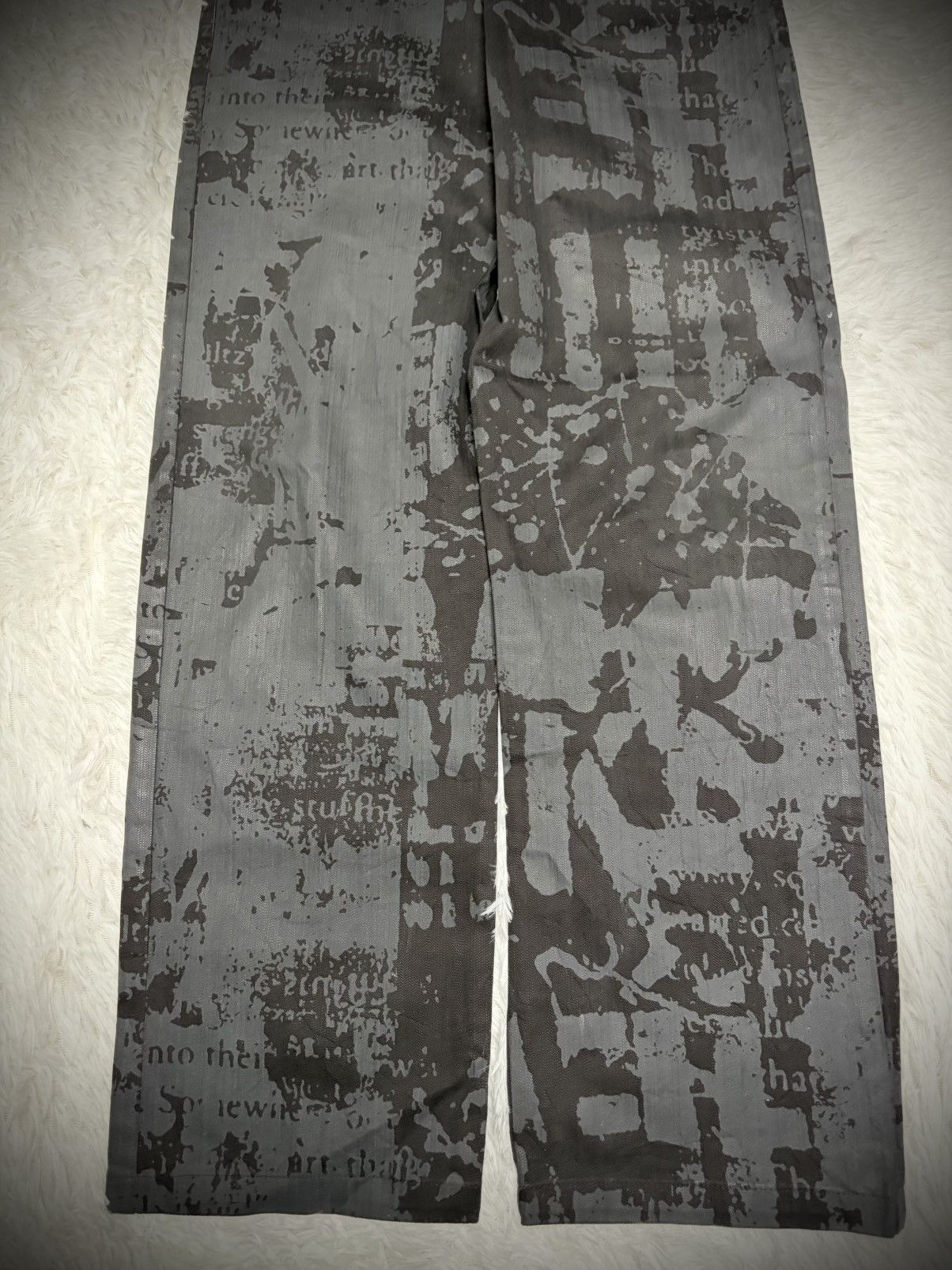 Tornado Mart Rare In The Attic Japan skull poem waxed jeans overprint Size US 30 / EU 46 - 2 Thumbnail
