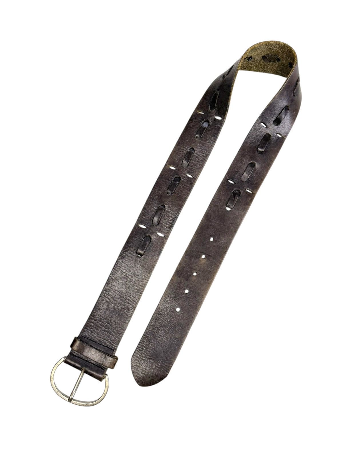 Japanese Brand Vintage Leather belt Avantgarde Kmrii Number Nine style Size ONE SIZE - 4 Thumbnail