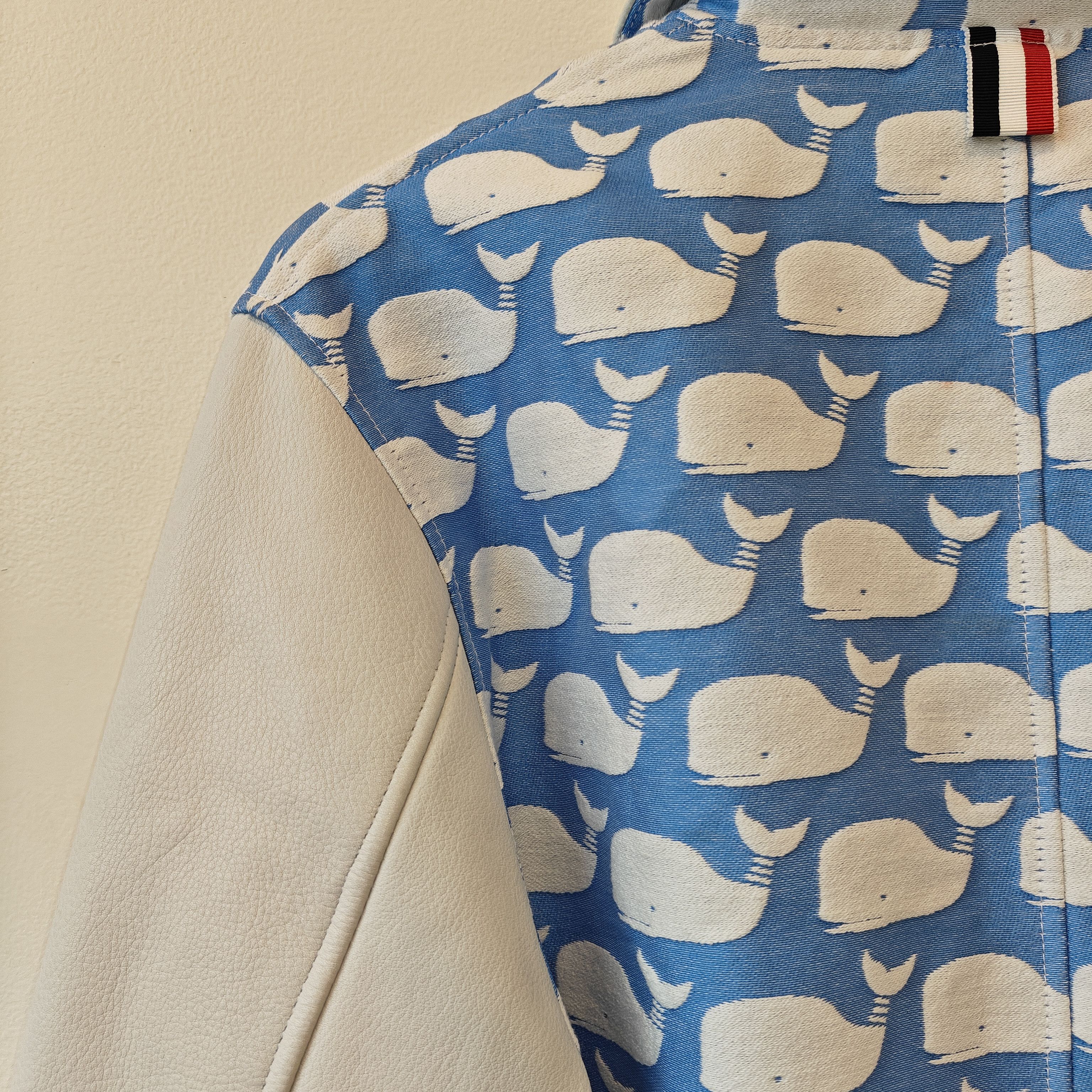 Thom Browne Archive Whale Leather Varsity Jacket (Made In USA) Size US S / EU 44-46 / 1 - 16 Thumbnail