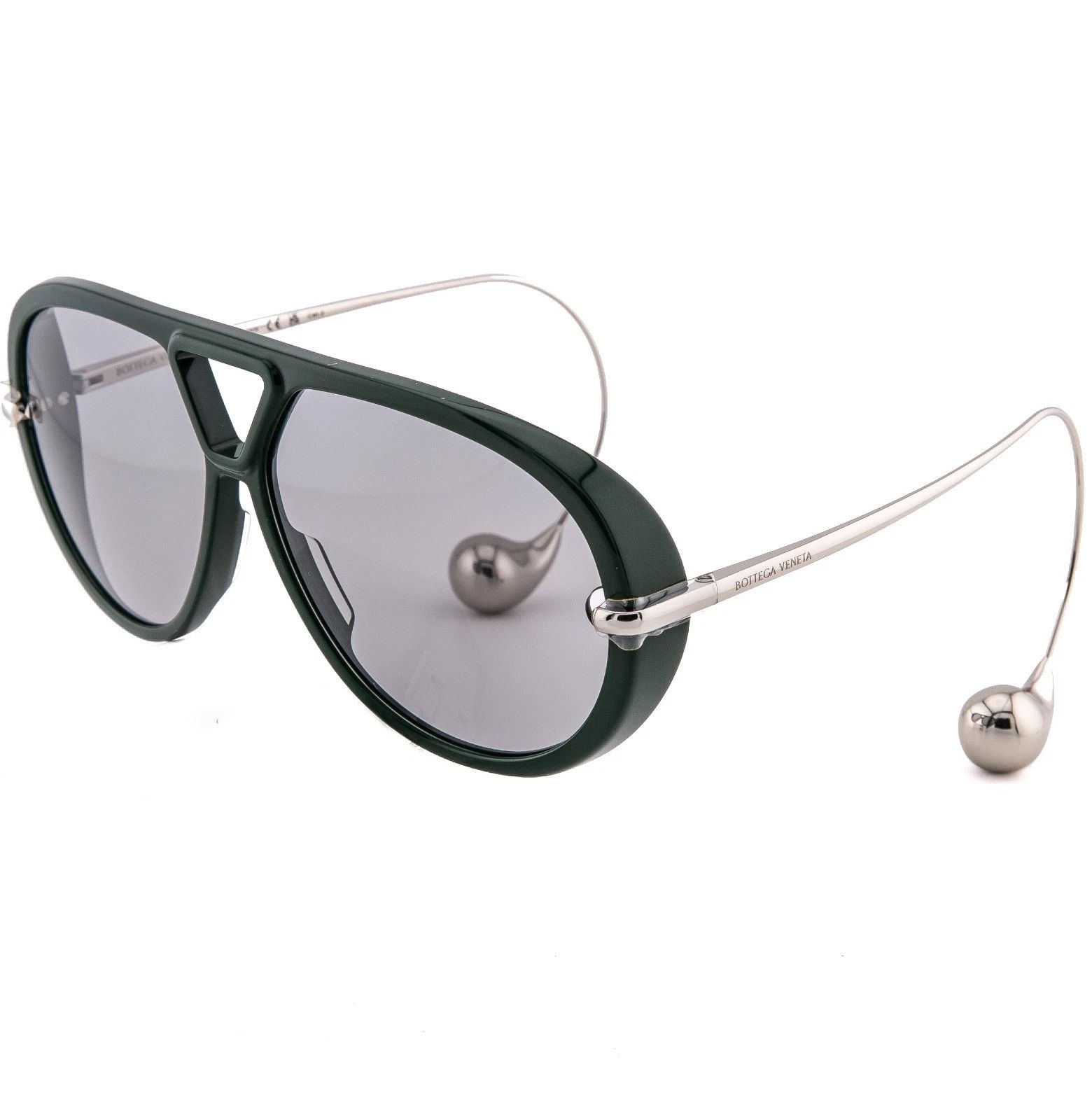 Bottega Veneta BOTTEGA VENETA 1273 DROP BV1273S Metal Silver Green 008 Size ONE SIZE - 4 Thumbnail