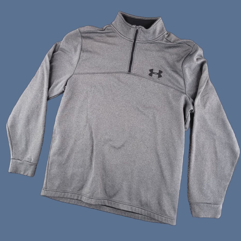 Under Armour Under Armour Sweater Mens Medium Quarter Zip Gray Golf Performance Polyester Pullover 1/4 Zip Logo Regular Size M Gray Mens Golf Under Armour Sweater Size US M / EU 48-50 / 2 - 1 Thumbnail