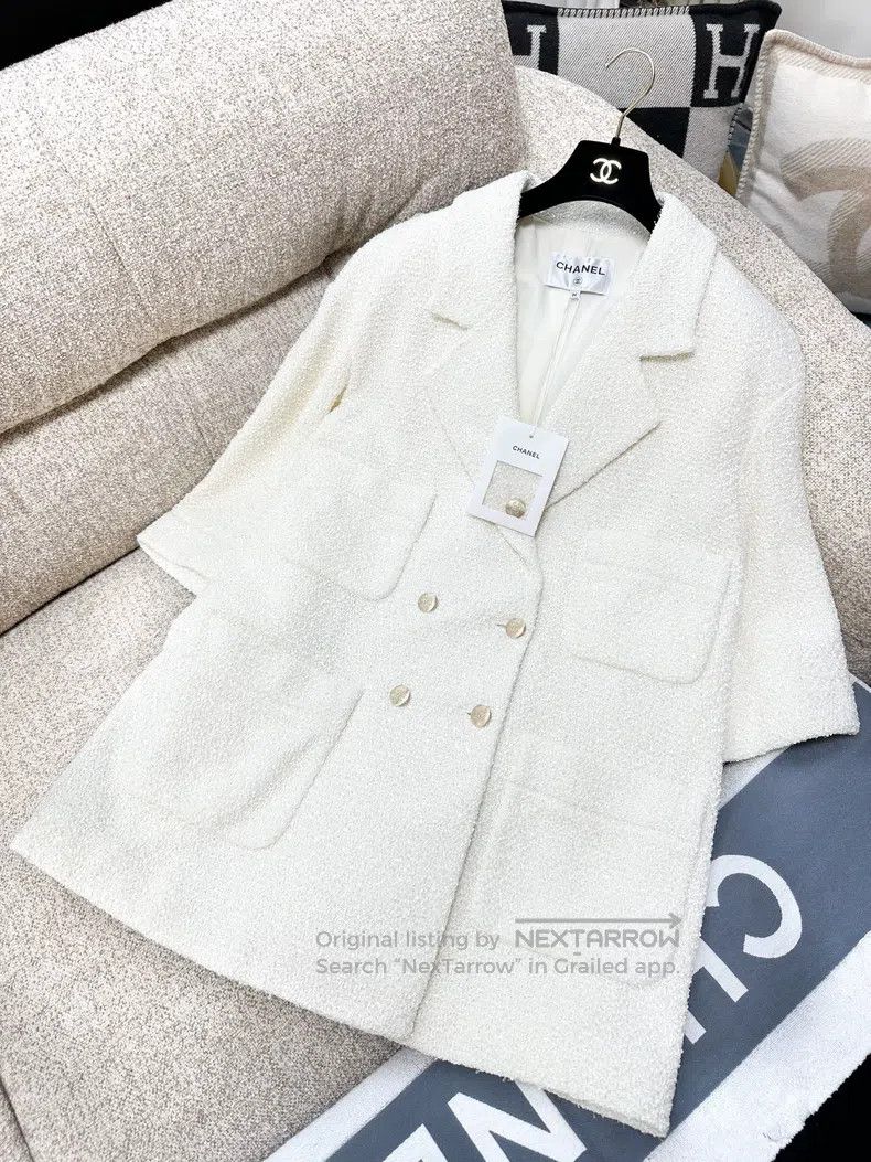 Chanel Chanel 22S popular white soft tweed four-pocket silhouette Size XS / US 0-2 / IT 36-38 - 3 Thumbnail