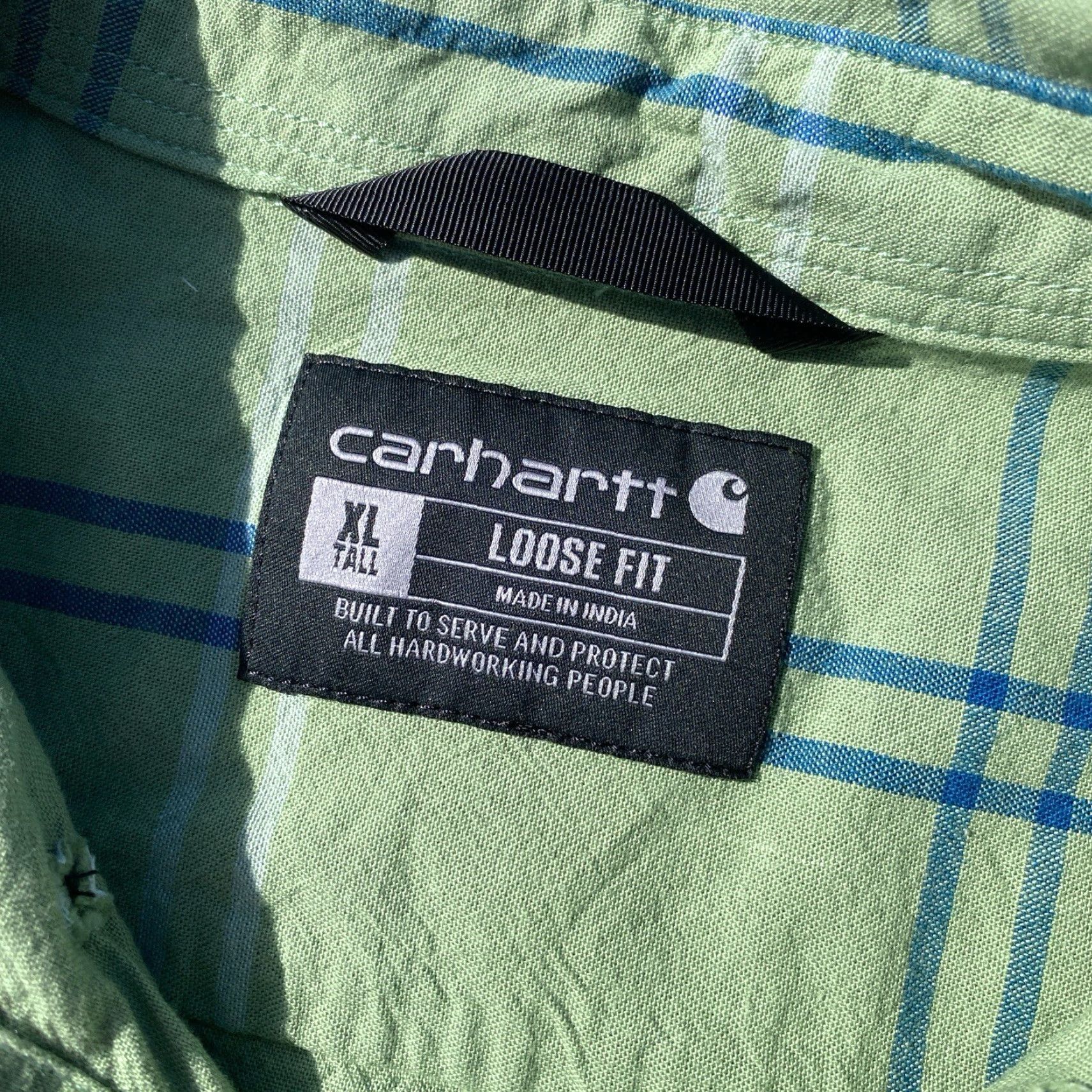 Carhartt Carhartt Shirt Men XL Tall Relaxed Fit Green Plaid Pocket Button-Front Casual Workwear Size US XL / EU 56 / 4 - 3 Thumbnail