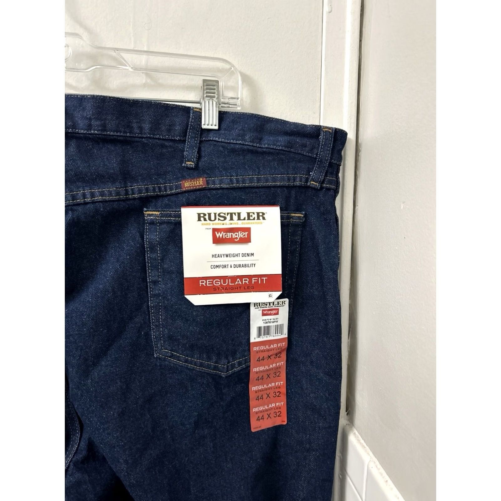 Wrangler Rustler Wrangler Jeans Mens 44x32 Dark Wash Regular Straight Leg Denim Rustler Wrangler Jeans Mens 44x32 Dark Wash Regular Straight Leg Denim Size US 44 / EU 60 - 5 Thumbnail
