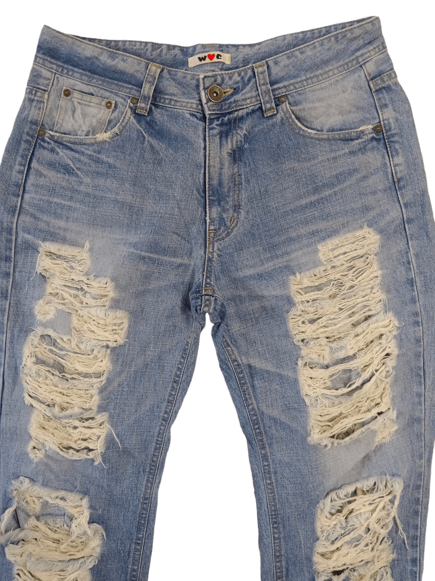 Japanese Brand 💥W❤️C💥 Seditionaries Distressed Cropped Punk Jeans Size US 30 / EU 46 - 2 Thumbnail
