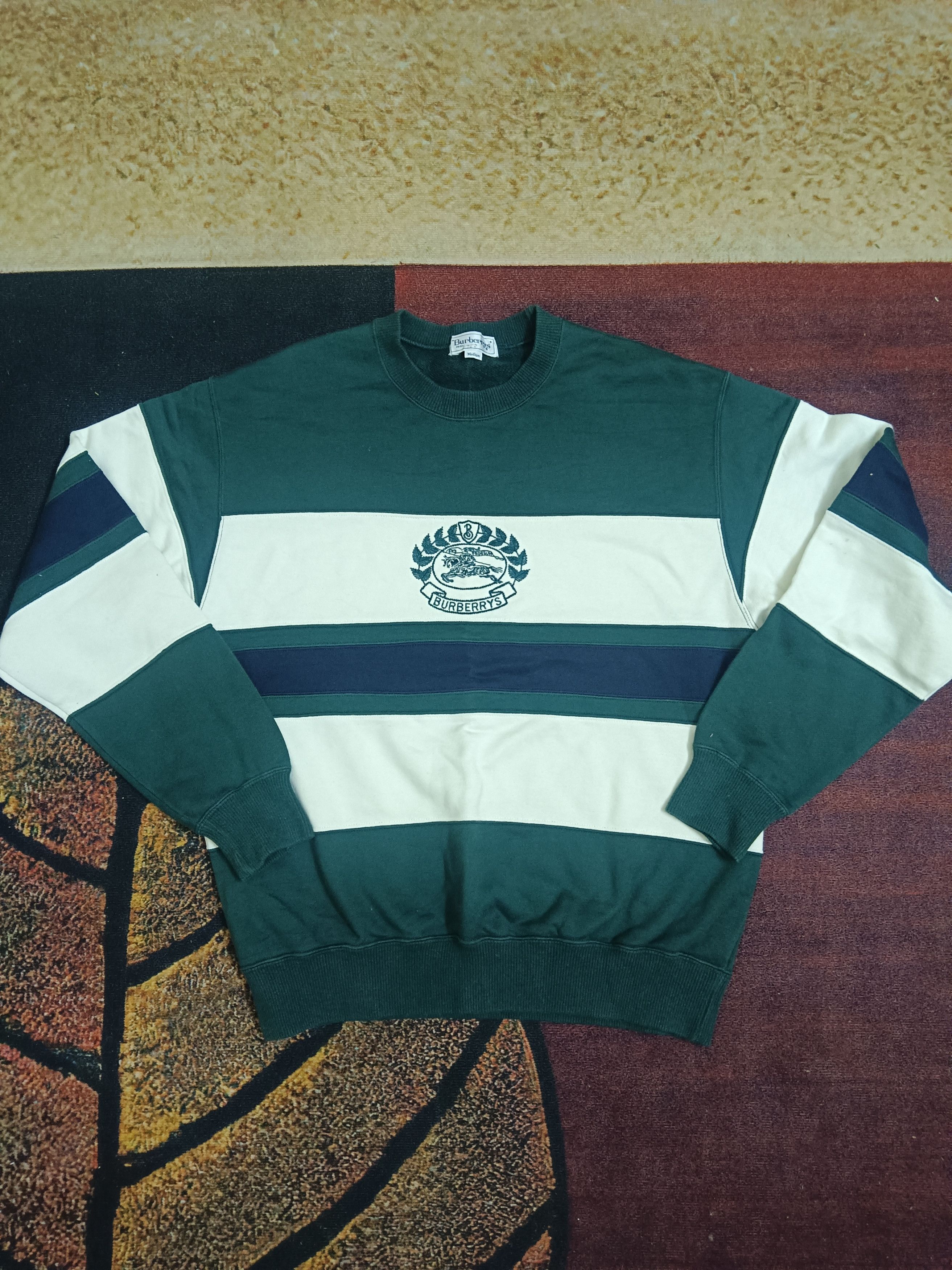 Burberry × Vintage Vintge Burberrys Embroidery Logo Sweatshirt Size US M / EU 48-50 / 2 - 1 Thumbnail