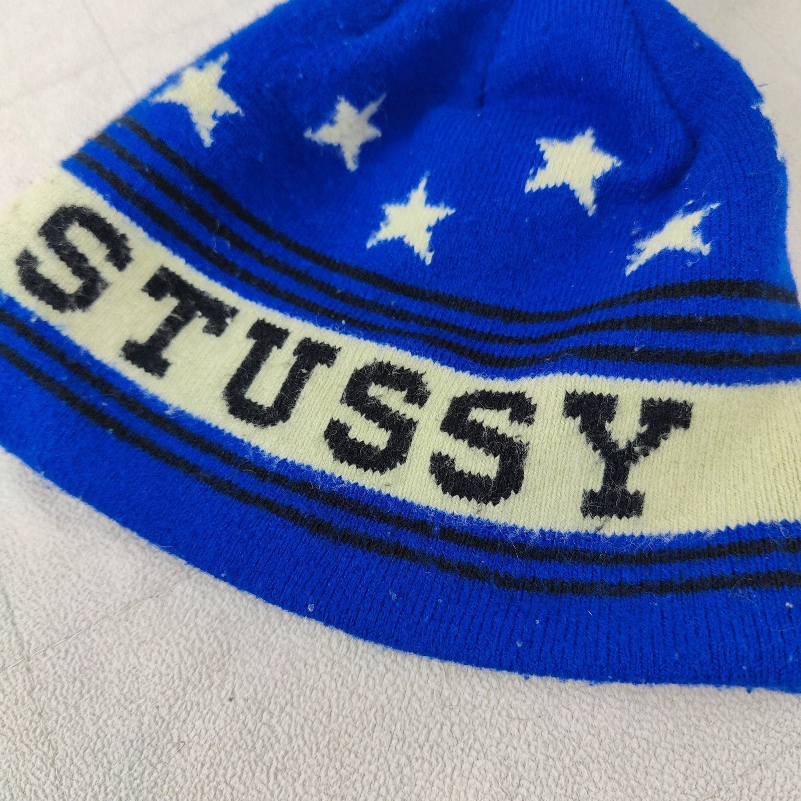 Stussy Vintage Y2K Stussy Beanie Adults One Size Blue Knit Star Size ONE SIZE - 3 Thumbnail