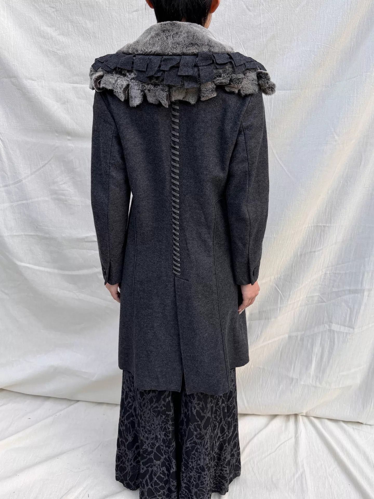 Marithe + Francois Girbaud MFG Vintage Detachable Fur Collar Wool Blend Long Coat S Size S / US 4 / IT 40 - 8 Thumbnail