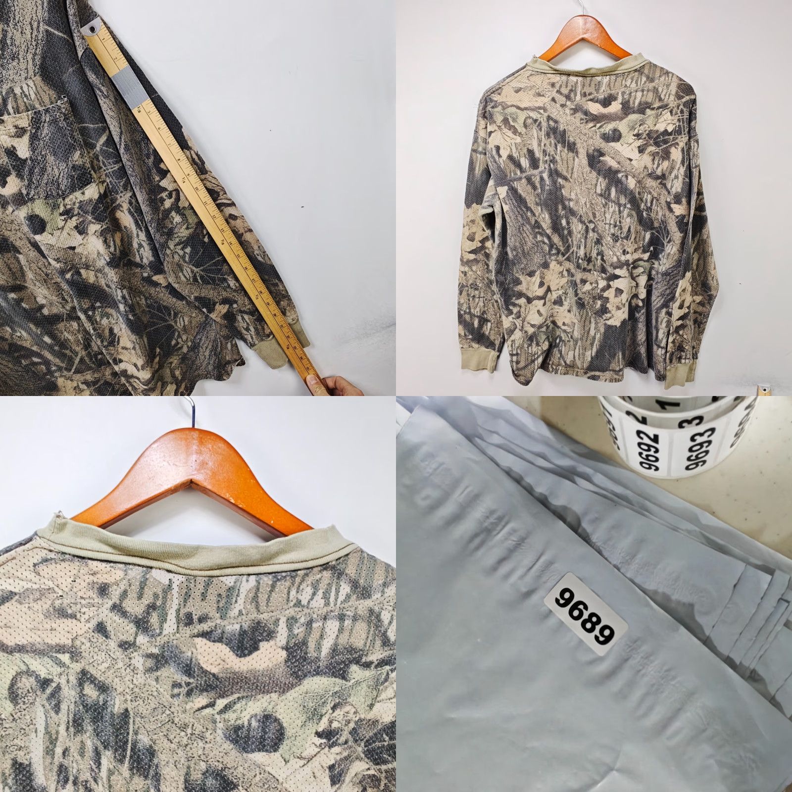 Realtree VINTAGE Realtree Long Sleeve Shirt XL Camouflage Knit Cotton 90s Thermal Pockets Mens Shirt Size US XL / EU 56 / 4 - 8 Thumbnail