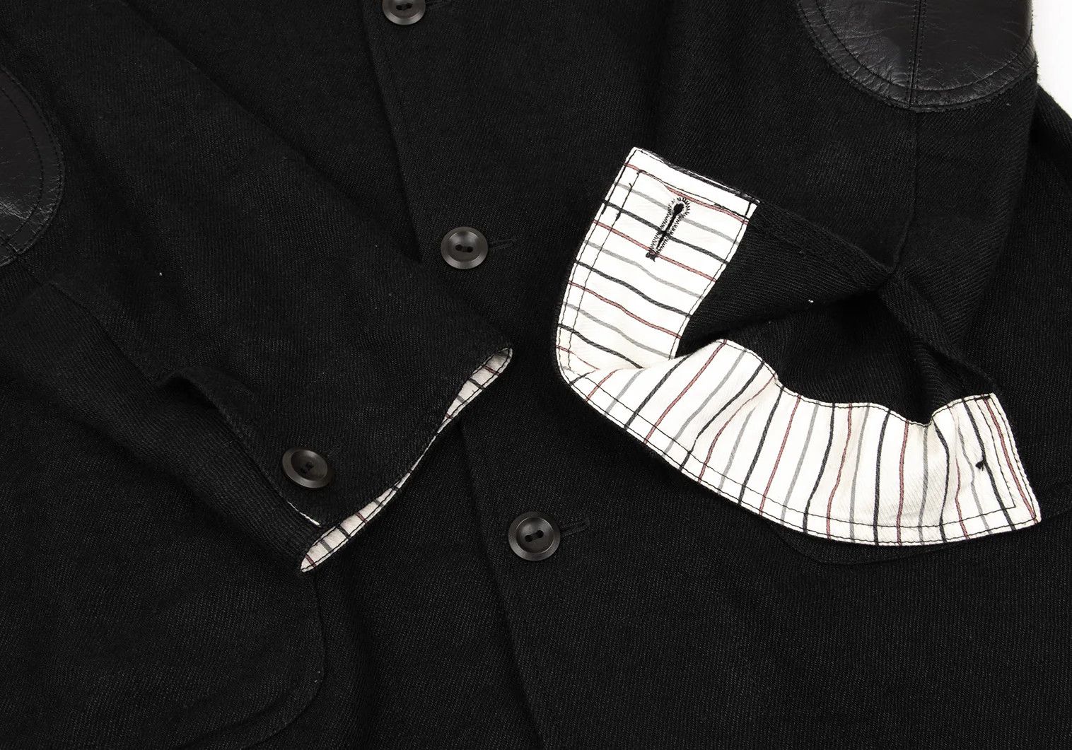 Junya Watanabe Wool-Linen Chester Coat with Elbow Patches in Black, Size M Size US M / EU 48-50 / 2 - 11 Thumbnail