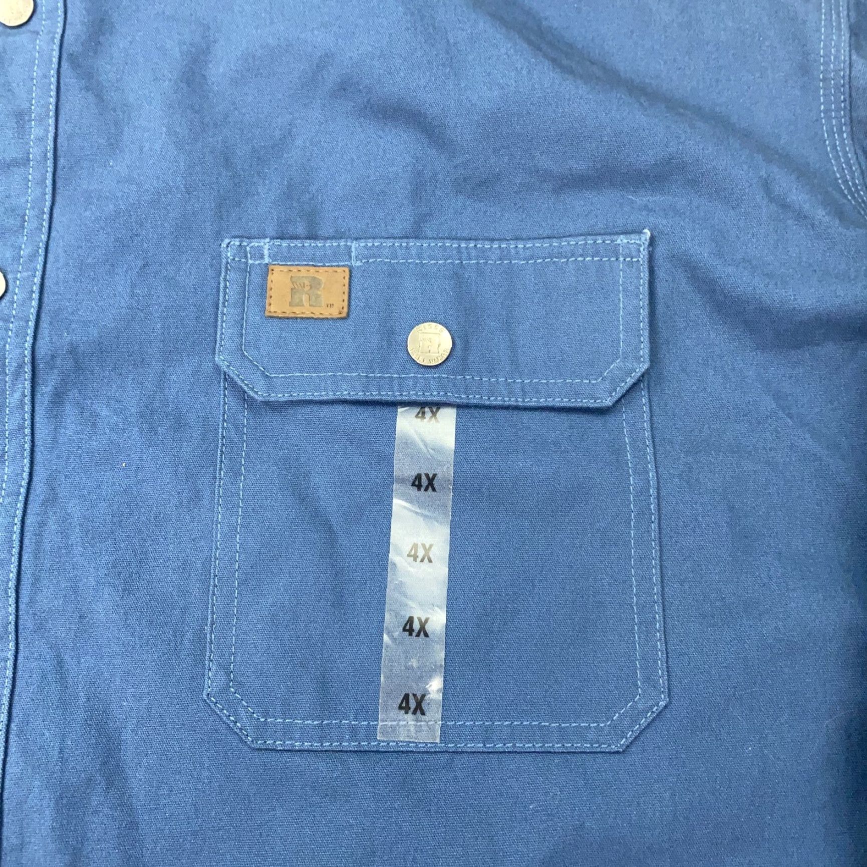 Wrangler VINTAGE None Shirt Mens 4XL Blue Workwear Casual Button-Up Long Sleeve Utility Pockets Size US XXL / EU 58 / 5 - 2 Thumbnail