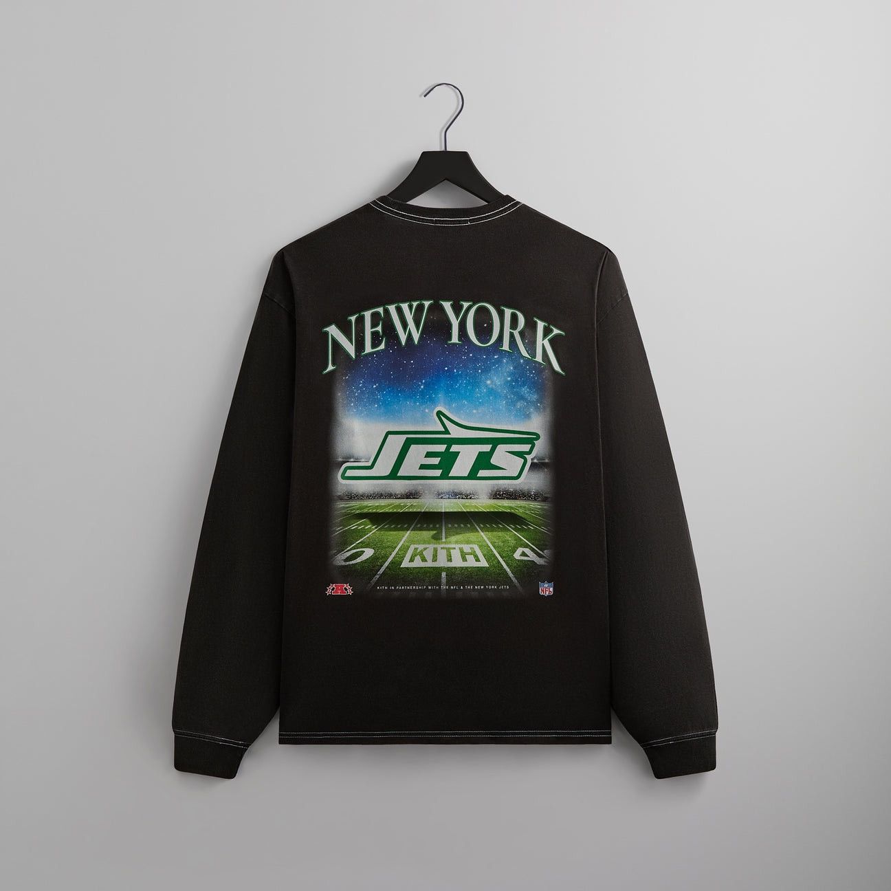 ☆ KITH x ‘47 NFL JETS vintage L/S tee コラボスウェット ☆ Kith x NFL 47 Jets Vintage Long Sleeve Tee Black メンズ