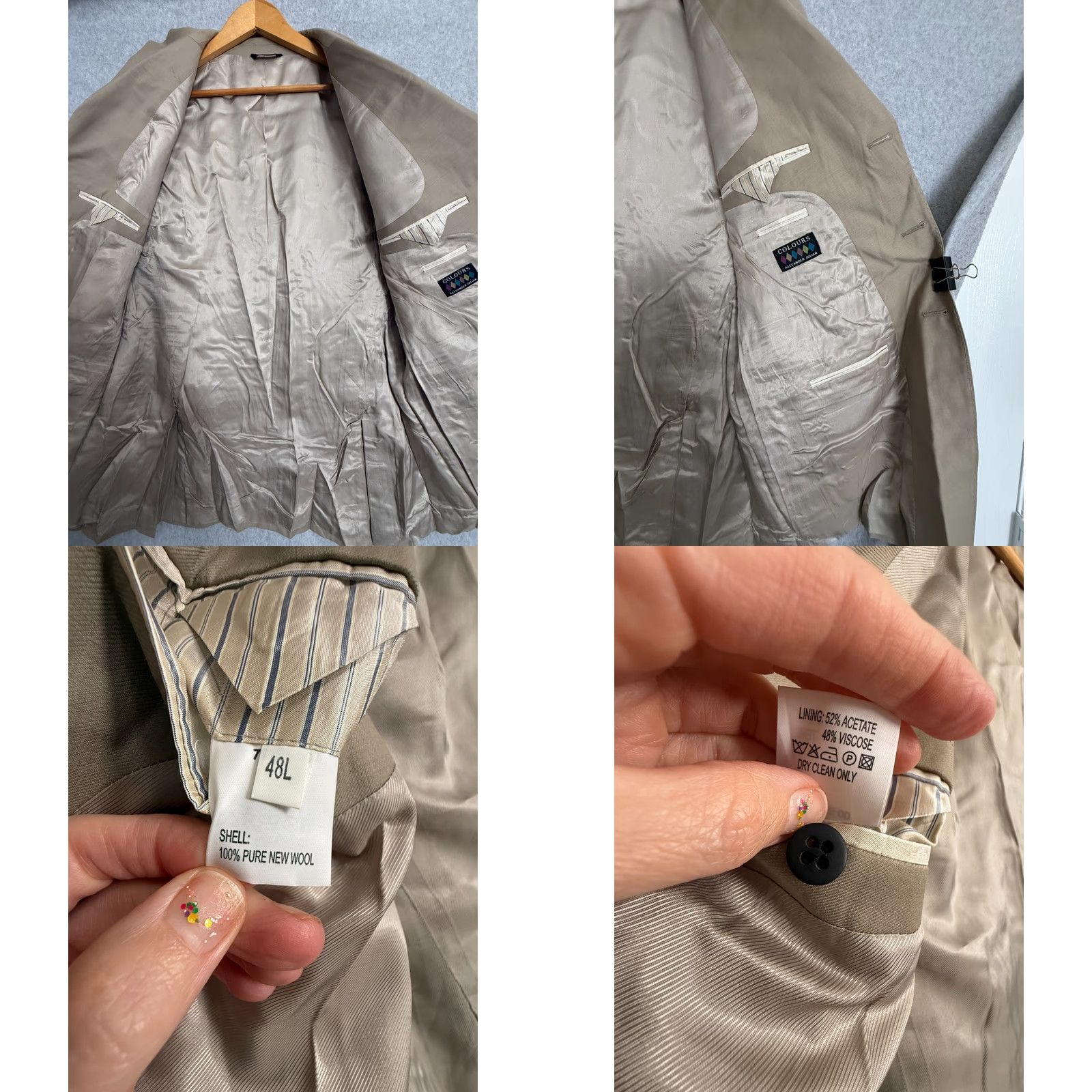 Alexander Julian VINTAGE Alexander Julian Colours Suit Set Men's 48L Blazer 42L Pants Tan Pure Wool Blazer Pants Suit Mens 48L 42L Tan Wool Size 48R - 8 Thumbnail