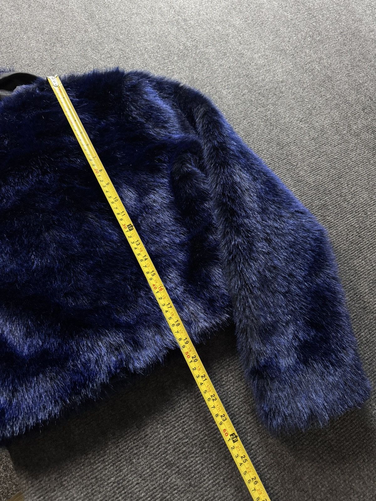 If Six Was Nine 00s Blue Faux Fur Jacket Cropped Hysteric Glamour Style Vibe Size M / US 6-8 / IT 42-44 - 17 Thumbnail