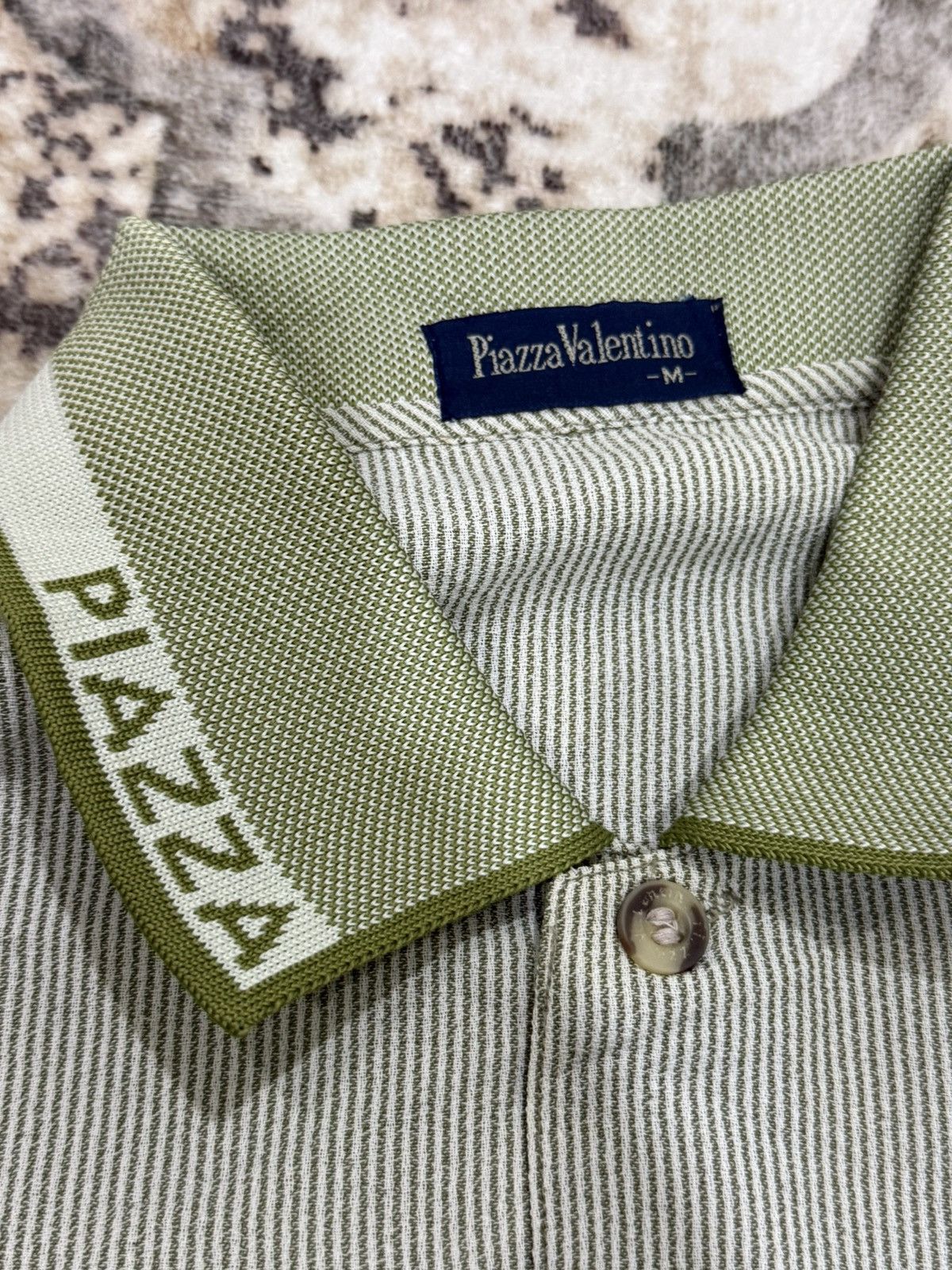 Other Vintage 80's Piazza Valentino Knit Polo Shirt Size US XL / EU 56 / 4 - 2 Thumbnail