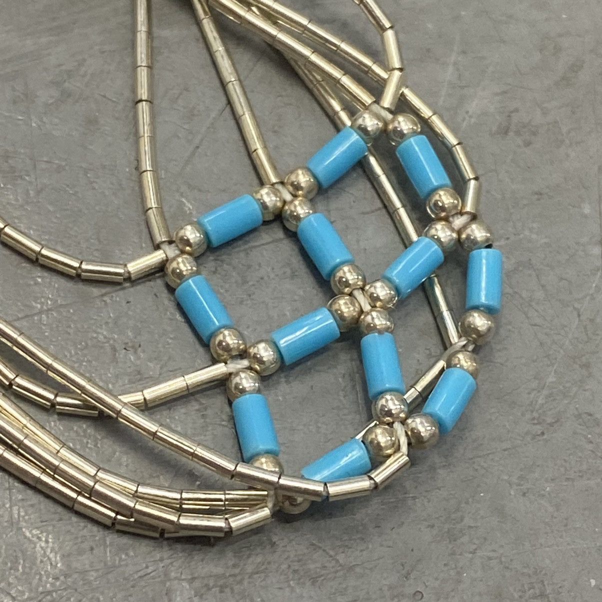Kapital × Vintage Vtg 60s 70s Navajo Liquid Silver Sterling Turquoise Bracelet Size ONE SIZE - 4 Thumbnail
