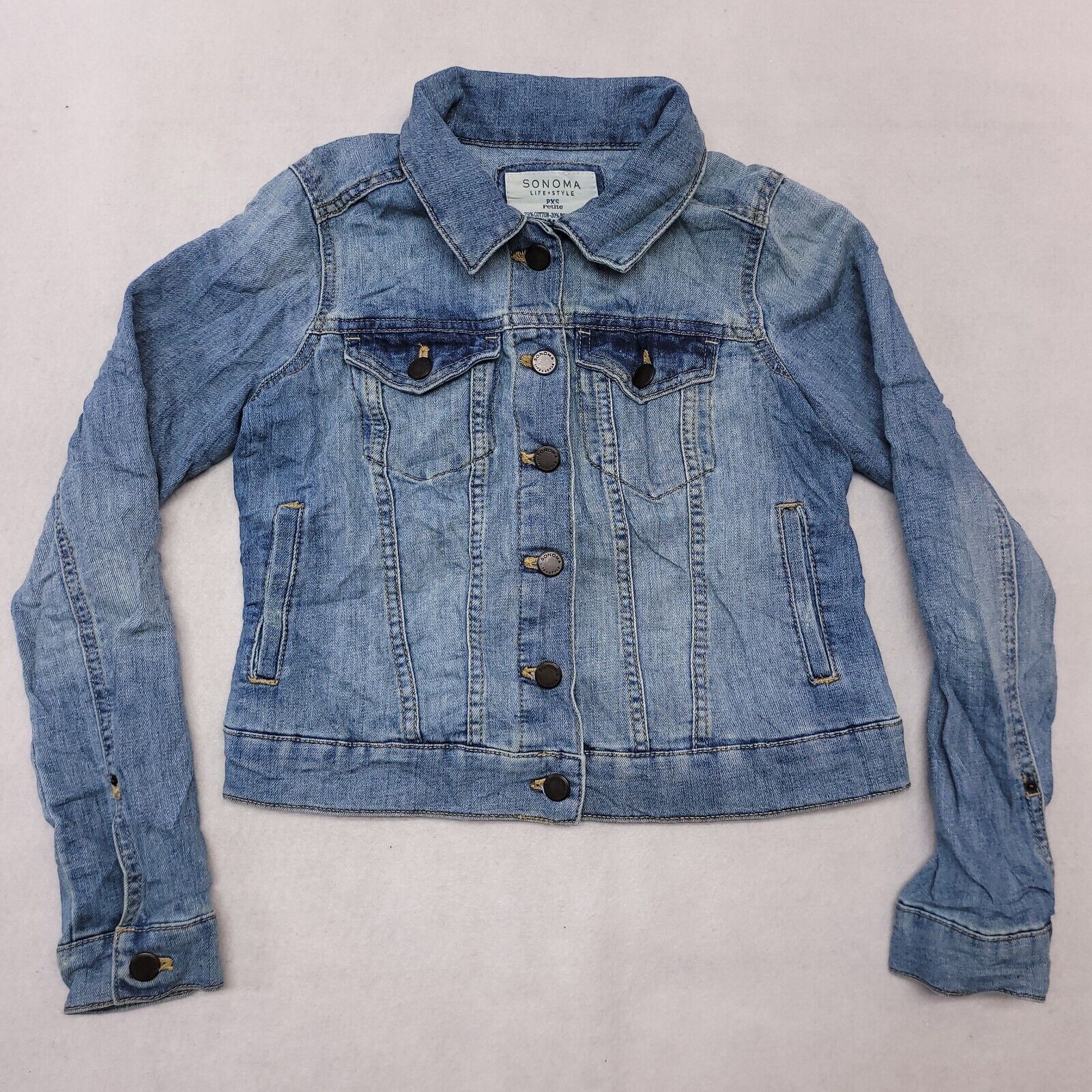 Sonoma Sonoma Button Up Denim Jean Jacket Womens Size PXS Blue Size XS / US 0-2 / IT 36-38 - 2 Thumbnail