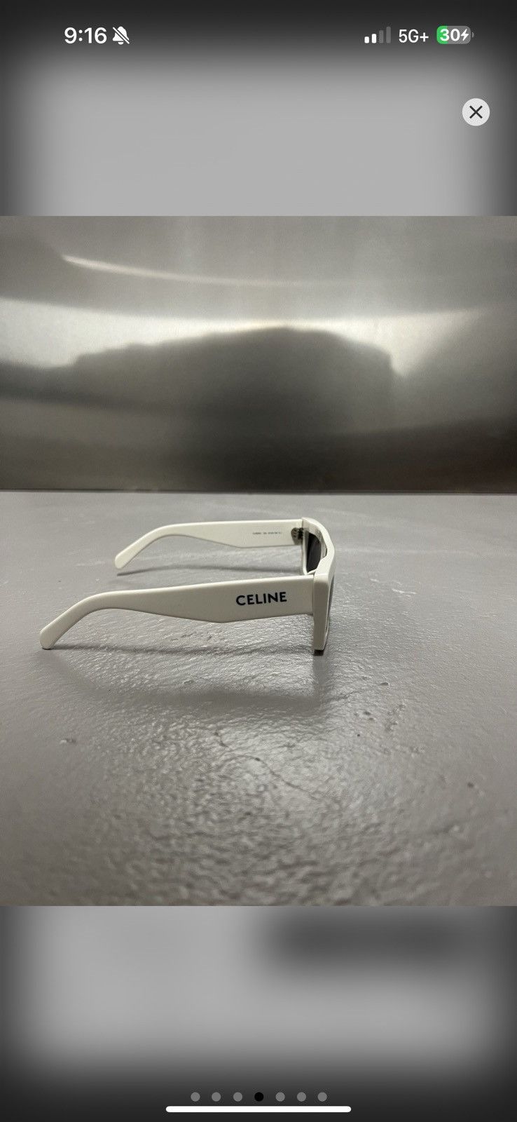 Celine Celine CL40214U White Rectangular Sunglasses Size ONE SIZE - 4 Thumbnail