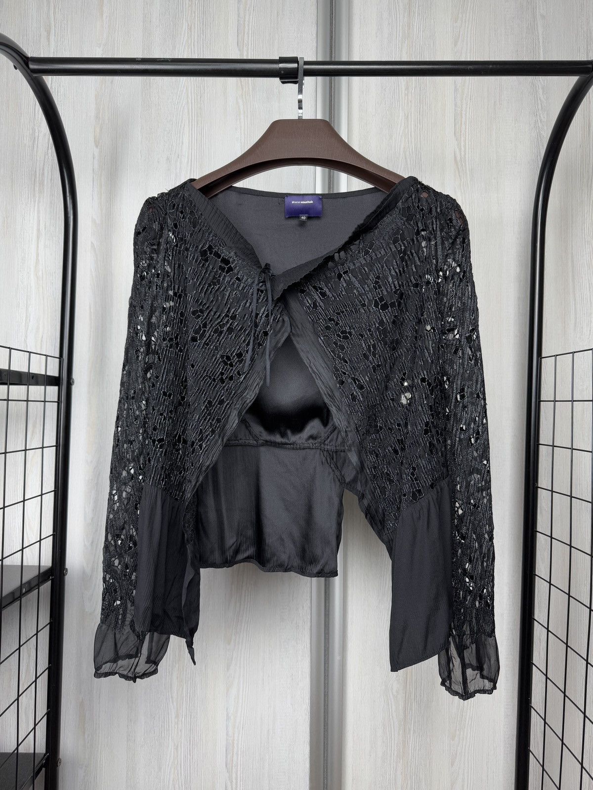 Other Sharon Wauchob 2000s Women’s Black Lace Silk tying up blouse Size M / US 6-8 / IT 42-44 - 1 Thumbnail