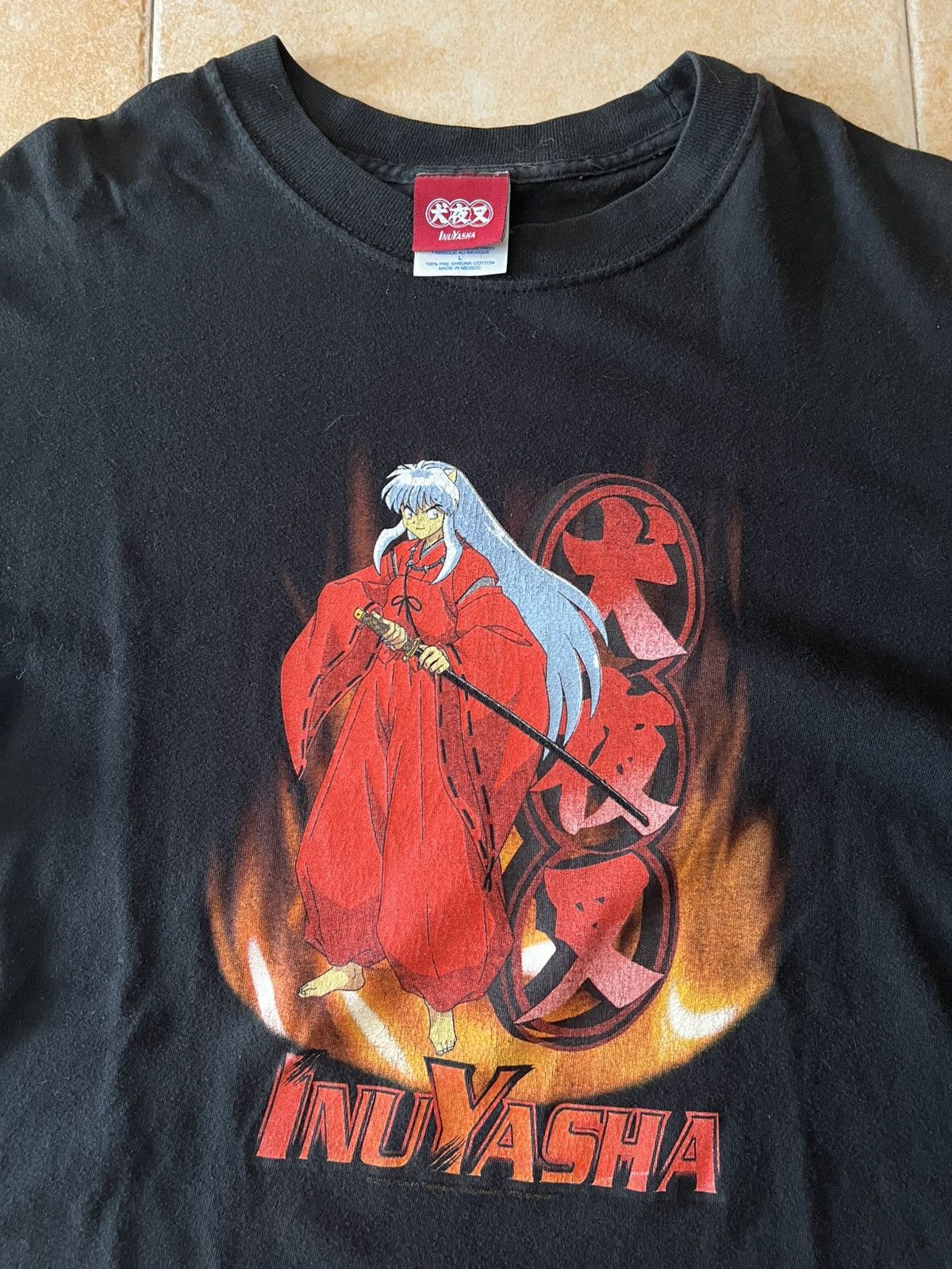 Vintage black Inuyasha OG early 2000s solo print tee