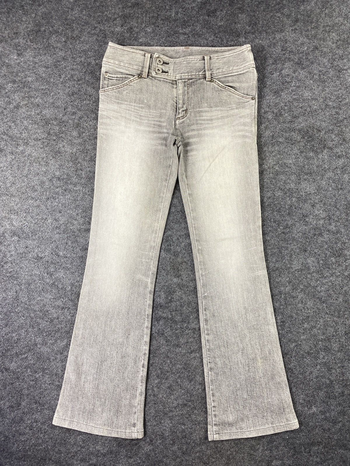 Japanese Brand Indivi Bootcut Faded Grey Jeans - J1047
