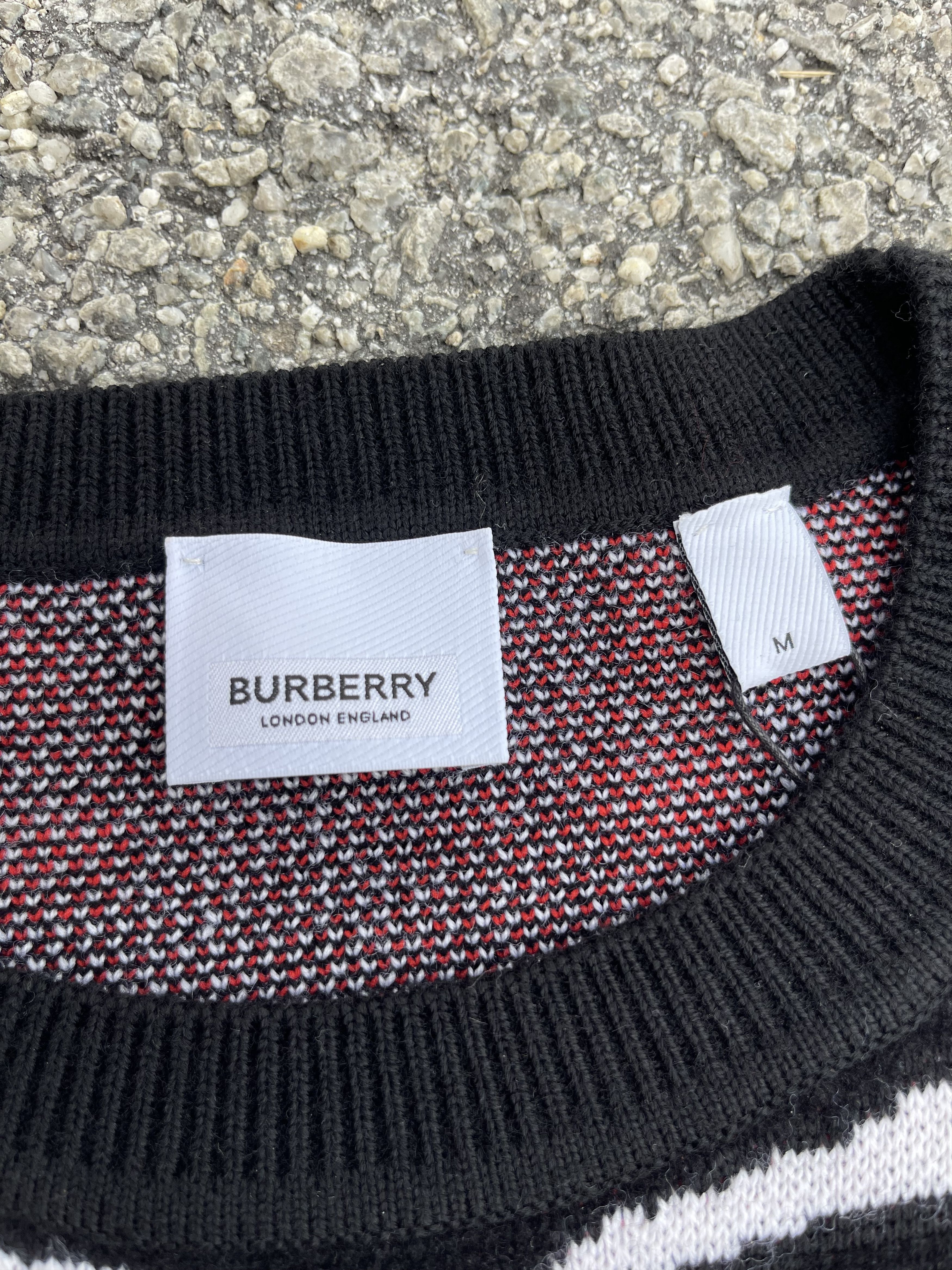 Burberry × Burberry Prorsum Burberry Mens Jennings Zebra Logo Jumper Knit Sweater Size US M / EU 48-50 / 2 - 6 Thumbnail