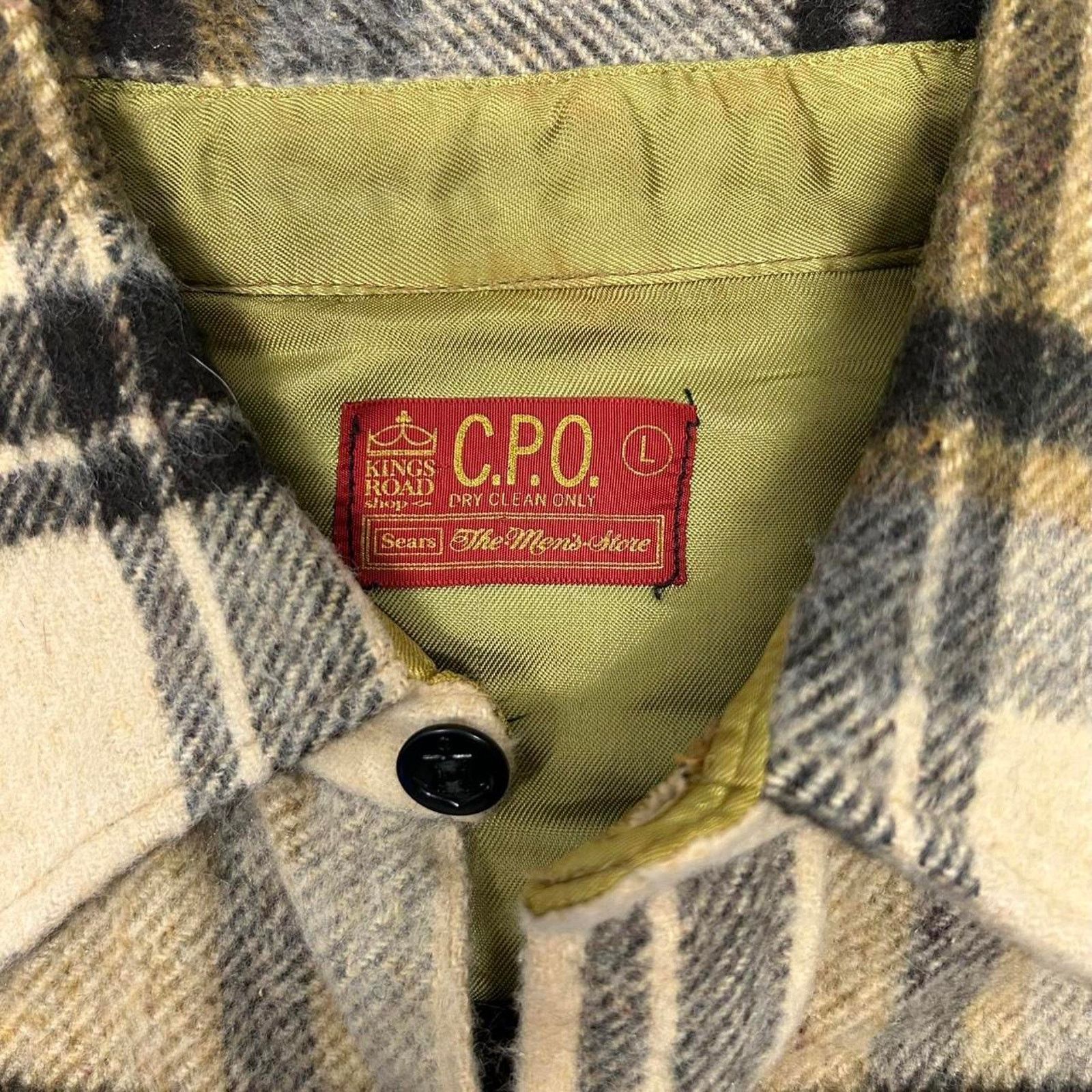 Sears VTG 70s Brown and cream Kings Road Sears plaid flannel shirt Size US L / EU 52-54 / 3 - 3 Thumbnail