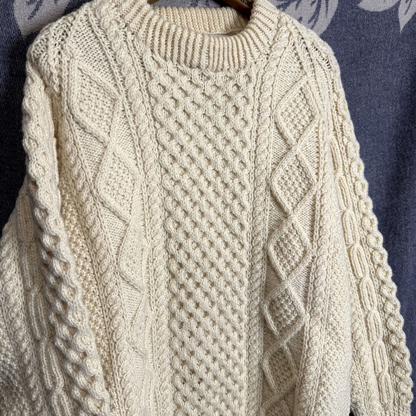 Vintage VINTAGE John Molloy Irish Aran Fisherman Wool Sweater Cream Adult L/XL Size US XL / EU 56 / 4 - 2 Thumbnail