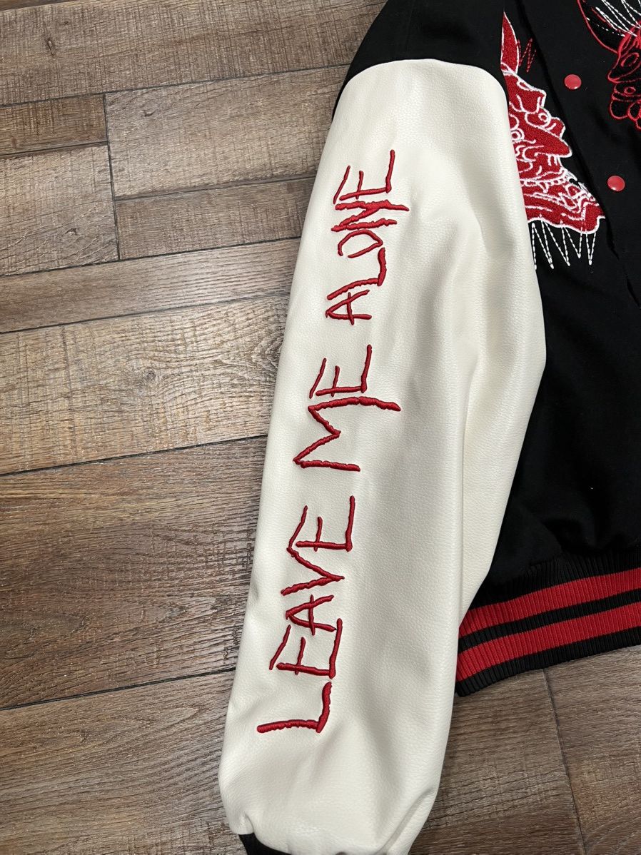 Smoke Rise Smoke Rise Oni Demon Varsity Jacket Black/Red/Cream Size US XL / EU 56 / 4 - 3 Thumbnail