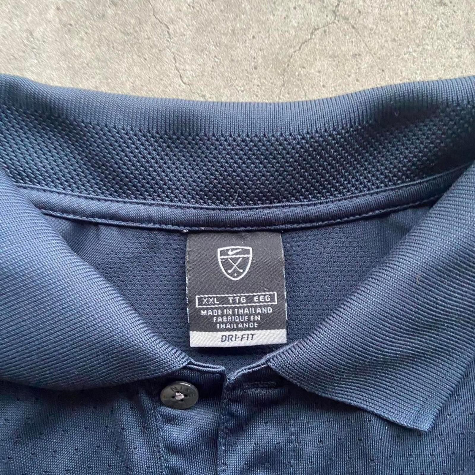 Nike Nike Navy Dri-Fit Golf Polo Shirt BYU Basketball Y2k Ksl XXL Size ONE SIZE - 2 Thumbnail