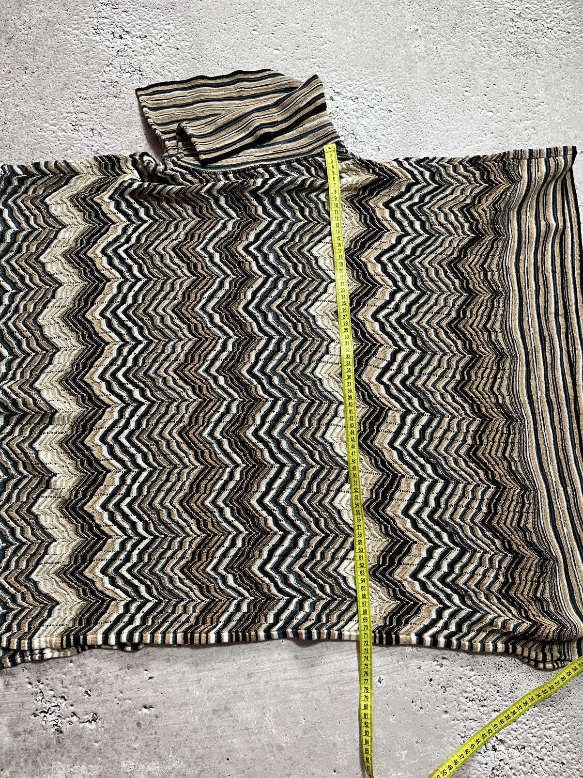 Missoni × Vintage Missoni Striped Zigzag Knit Poncho Made in Italy Wool Blend Size M / US 6-8 / IT 42-44 - 16 Thumbnail