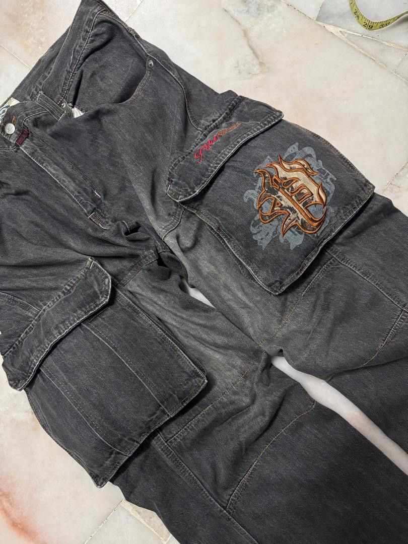 20471120 💥BAGGY💥VINTAGE 90s PIKO INSANE BIG POCKET DISTRESSED DENIM Size US 36 / EU 52 - 5 Thumbnail
