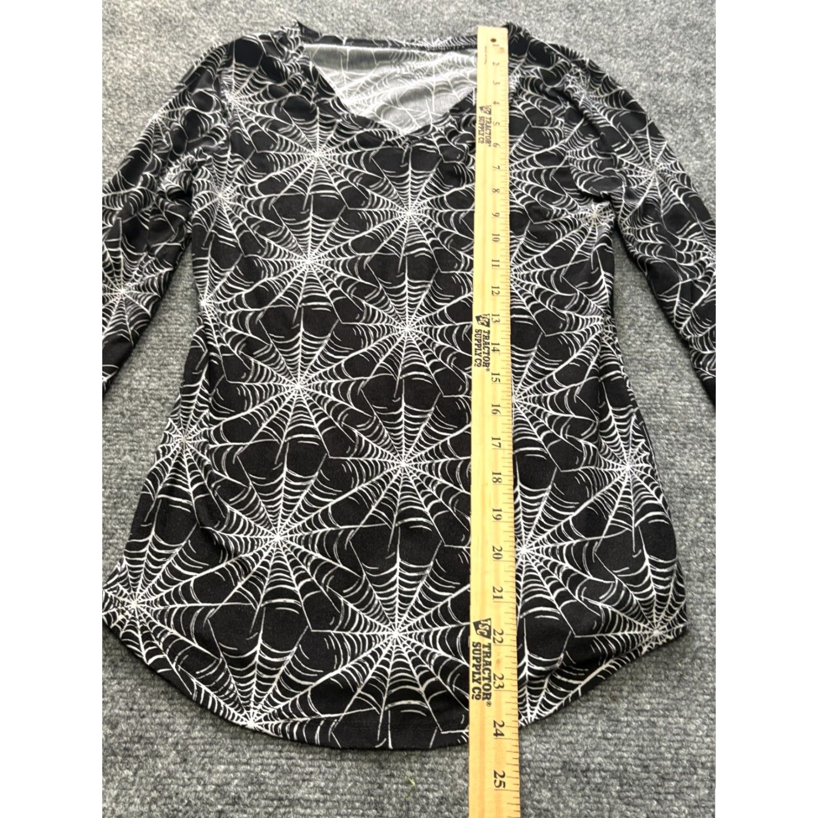 Vintage No Boundaries Blouse Women Medium Black Spider Web Top Long Sleeves Size M / US 6-8 / IT 42-44 - 4 Thumbnail