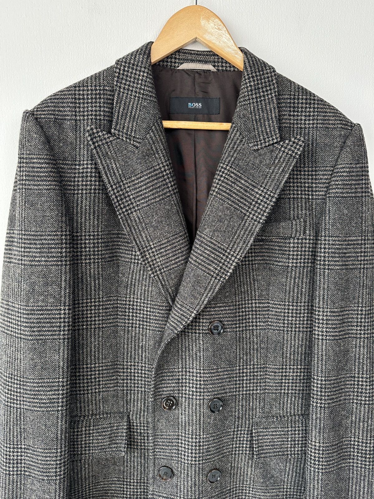 Hugo Boss HUGO BOSS Plaid Check Double Breasted Wool Coat Men’s US 42R Size US L / EU 52-54 / 3 - 4 Thumbnail