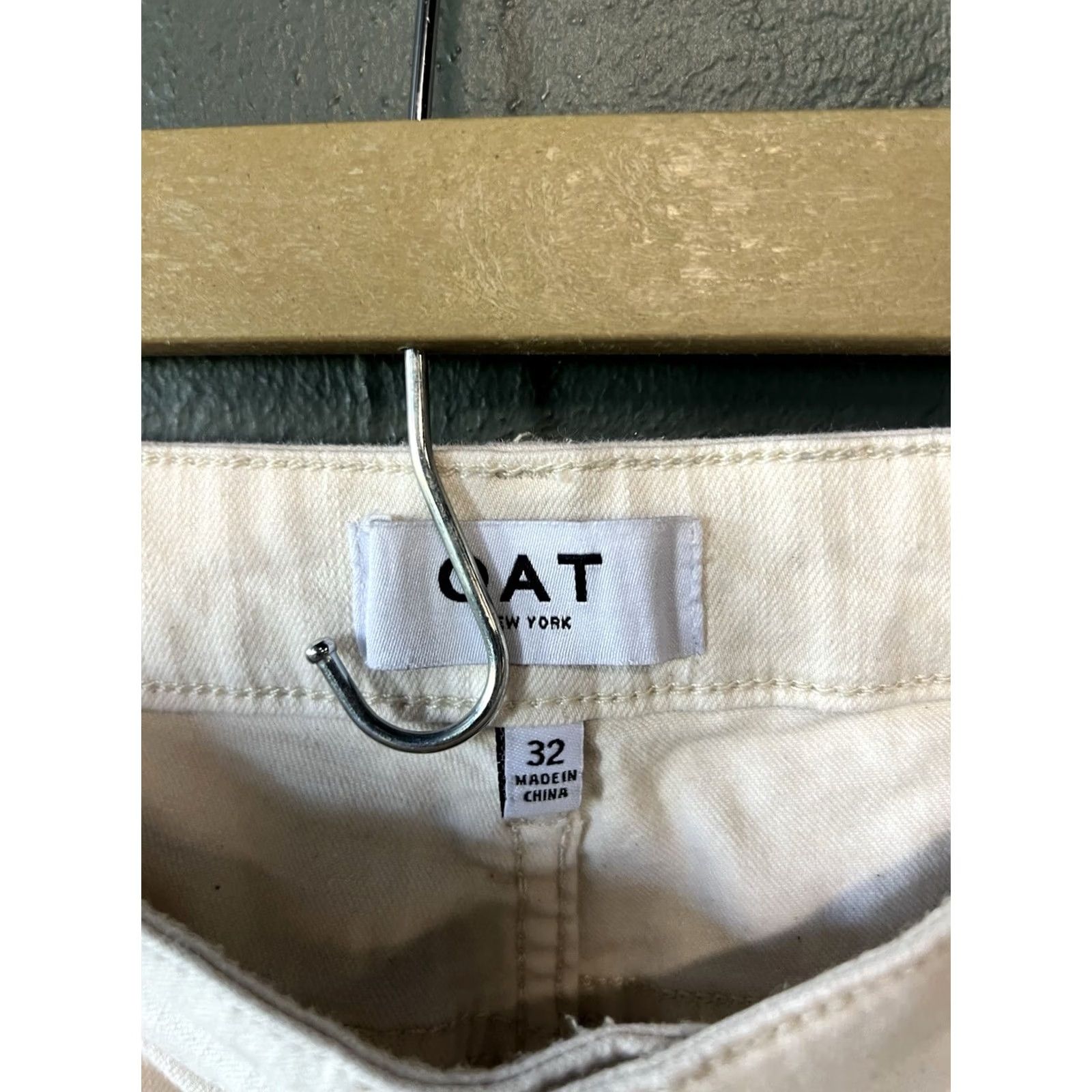 Denime OAT New York Womens Ivory Denim Chino Pant Jeans 32 x 27 Regular Ivory Denim Jeans Womens 32 Ivory OAT New York Jeans Regular 32 x 27 Size 24" / US 00 / IT 34 - 3 Thumbnail