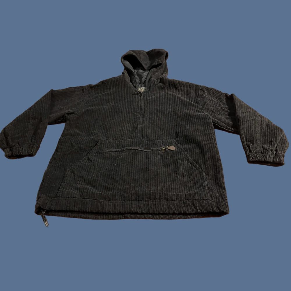 Express VINTAGE Express Corduroy 1/4 Zip Hoodie Anorak Women’s S Black Ribbed 90s Size S / US 4 / IT 40 - 1 Thumbnail