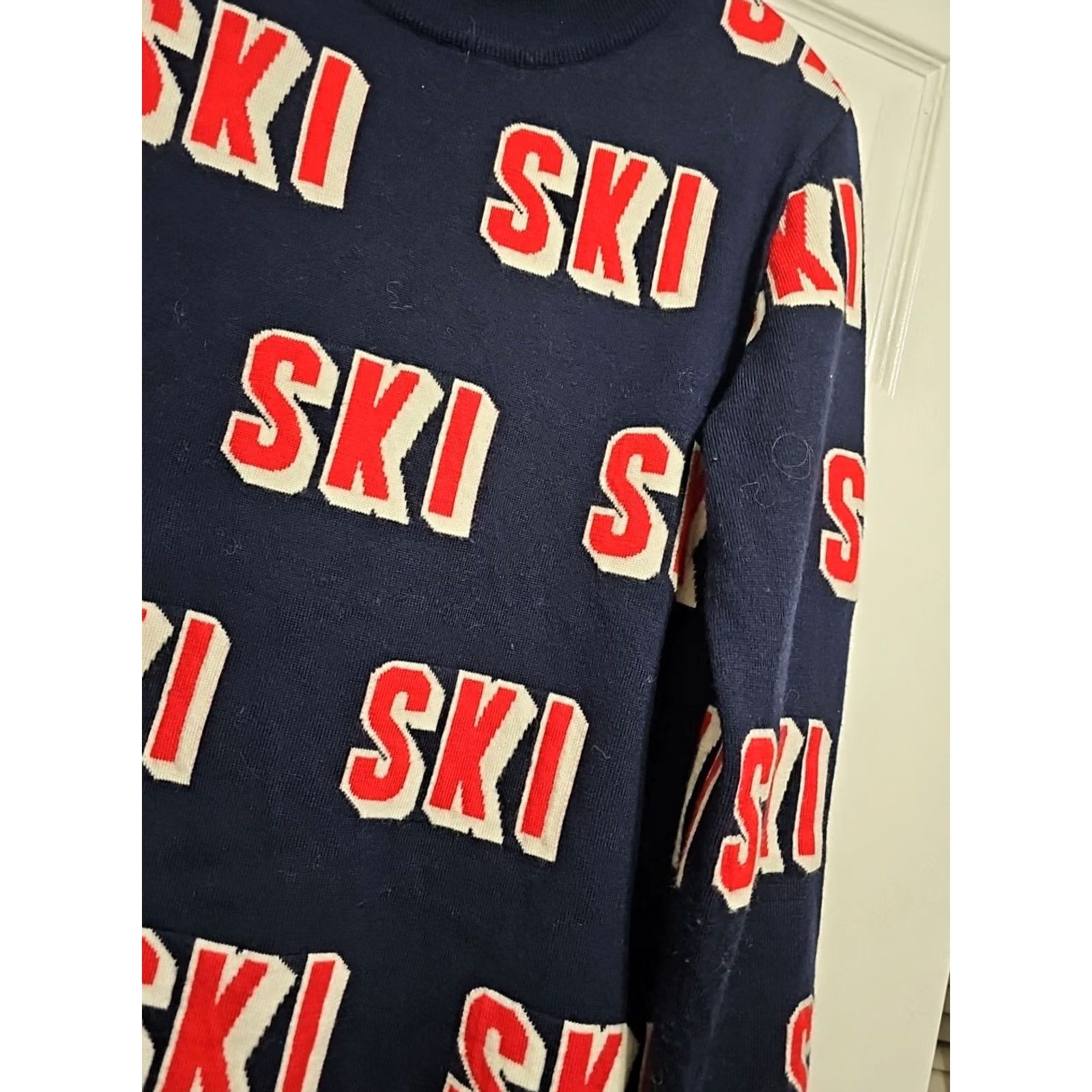 Perfect Moment Perfect Moment Women’s Wool jacquard turtleneck sweater L Blue Classic Pullover Knit Slogan Logo Regular Mens Women Girls none Size L / US 10 / IT 46 - 2 Thumbnail