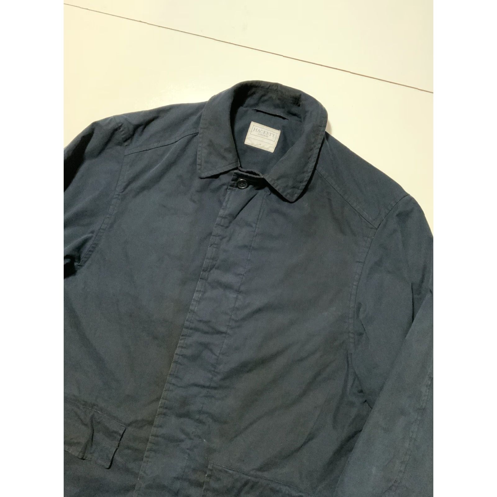 Hackett HACKETT LONDON Navy Blue Cotton Officers Field Military Button Front Jacket Sz.M Men Jacket Size US M / EU 48-50 / 2 - 5 Thumbnail