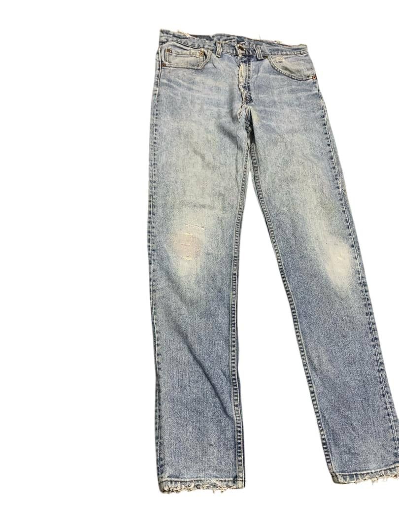Levi's Vintage 90s Levis 512 Slim Taper Faded Blue Jeans Distressed Size US 33 - 2 Thumbnail