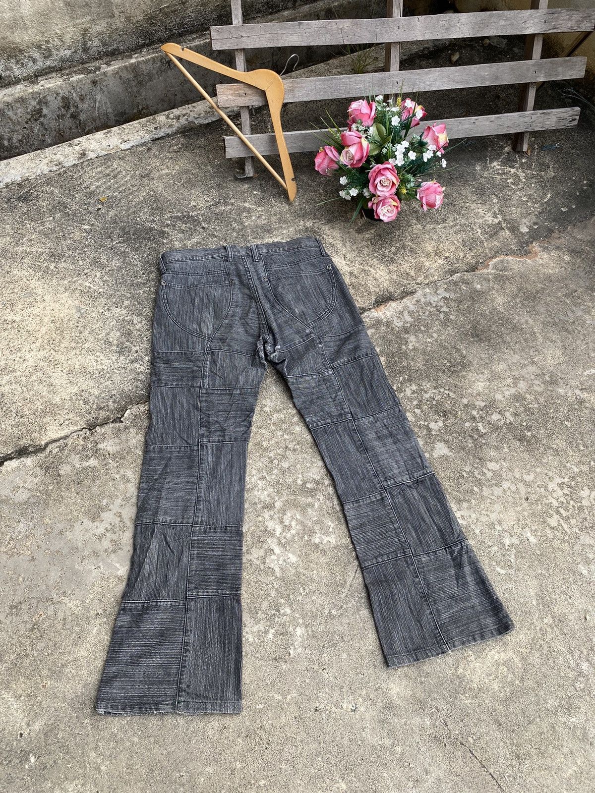 Japanese Brand Vintage Japanese Brands Rupert Patchwork Flare Pants Size US 31 - 5 Thumbnail