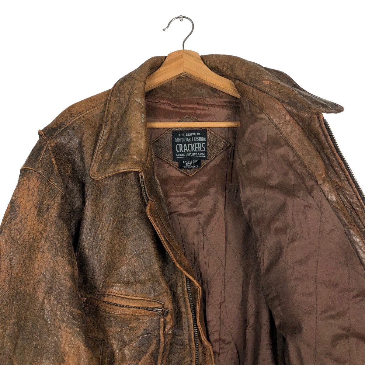 Japanese Brand 🔥Vintage Aviators Leather Jacket Crackers Mode Avant Garde Size US L / EU 52-54 / 3 - 12 Thumbnail