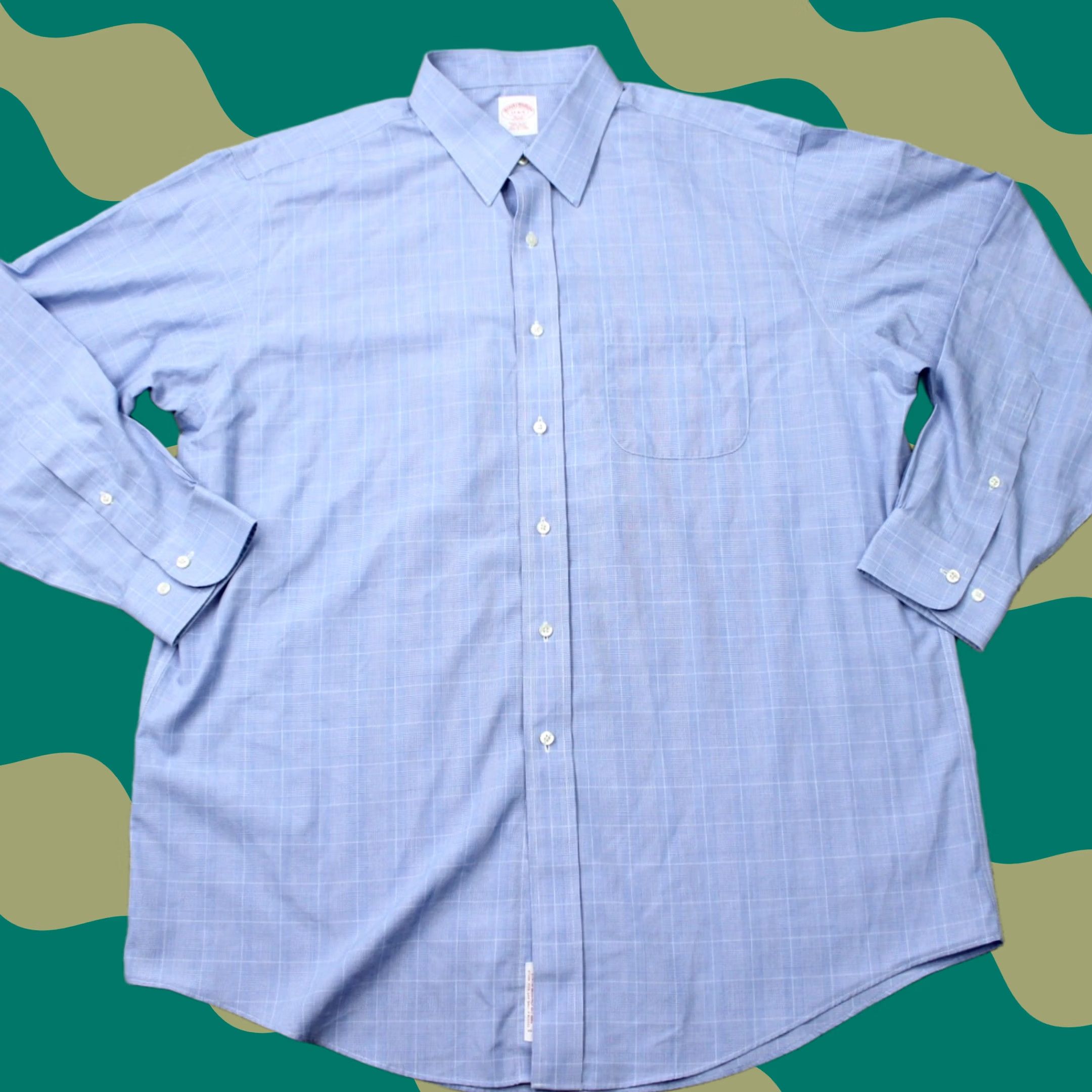 Brooks Brothers Brooks Brothers 346 Shirt Mens 17, 4/5 Blue Regular Fit Non-Iron 100% Cotton L/S Shirt Size US XL / EU 56 / 4 - 1 Thumbnail