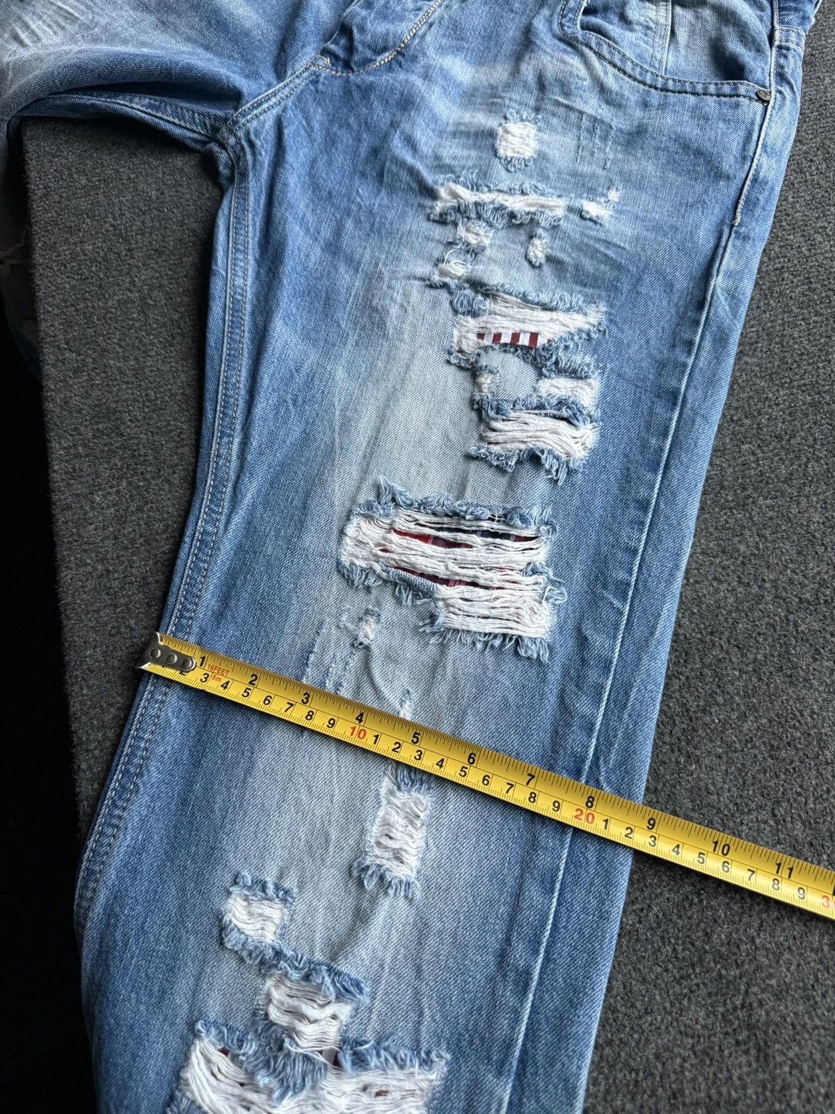 Le Grande Bleu (L.G.B.) Y2K Distressed Japanese Biker Denim Jeans Destroyed Punk Size US 34 / EU 50 - 19 Thumbnail
