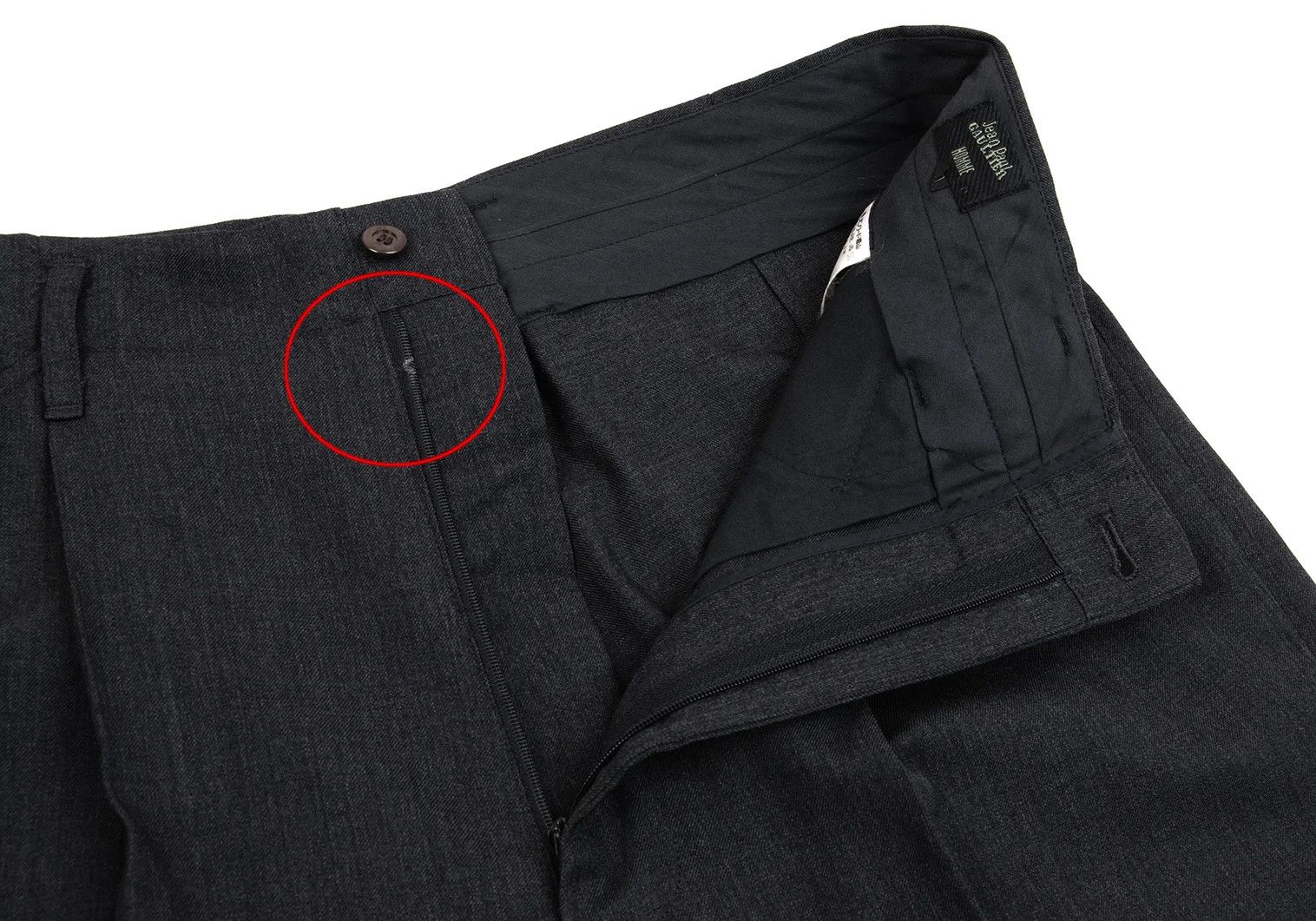 Jean Paul Gaultier Wool Tapered Trousers in Charcoal, Size 50 Size US 34 / EU 50 - 5 Thumbnail