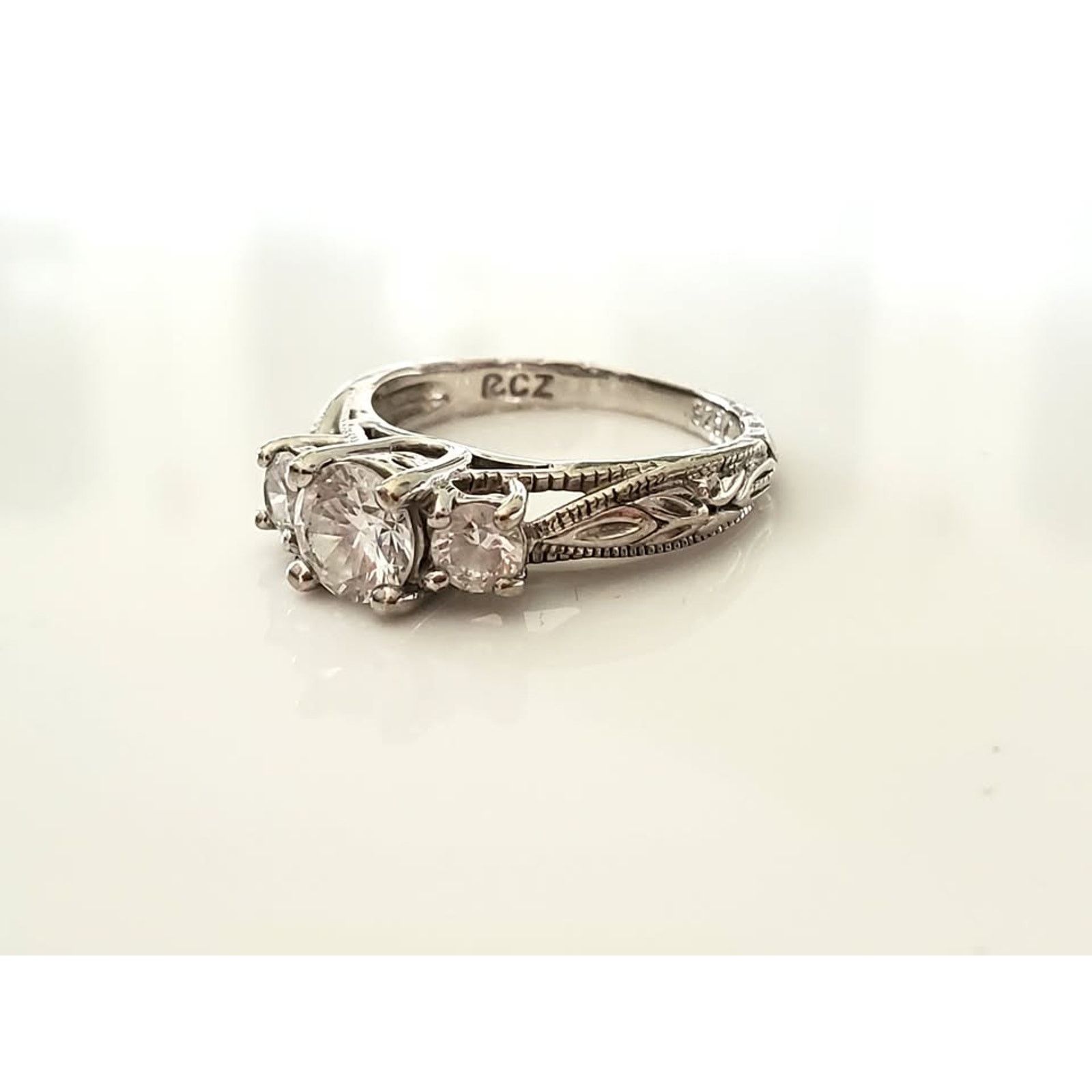 Other Ross Simons 3 Crystal Zirconia Sterling Silver Ring Size ONE SIZE - 2 Thumbnail
