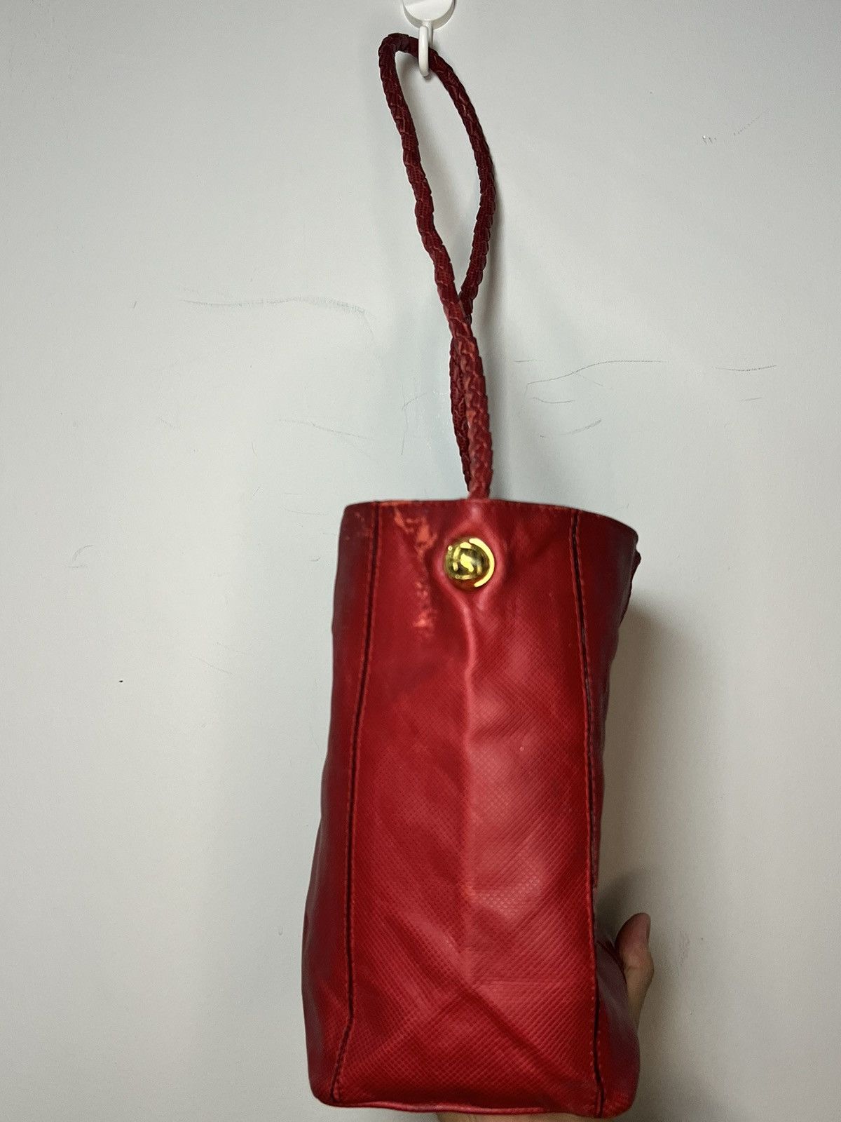 Bottega Veneta Bottega Veneta Red Leather Braided Strap Size ONE SIZE - 4 Thumbnail