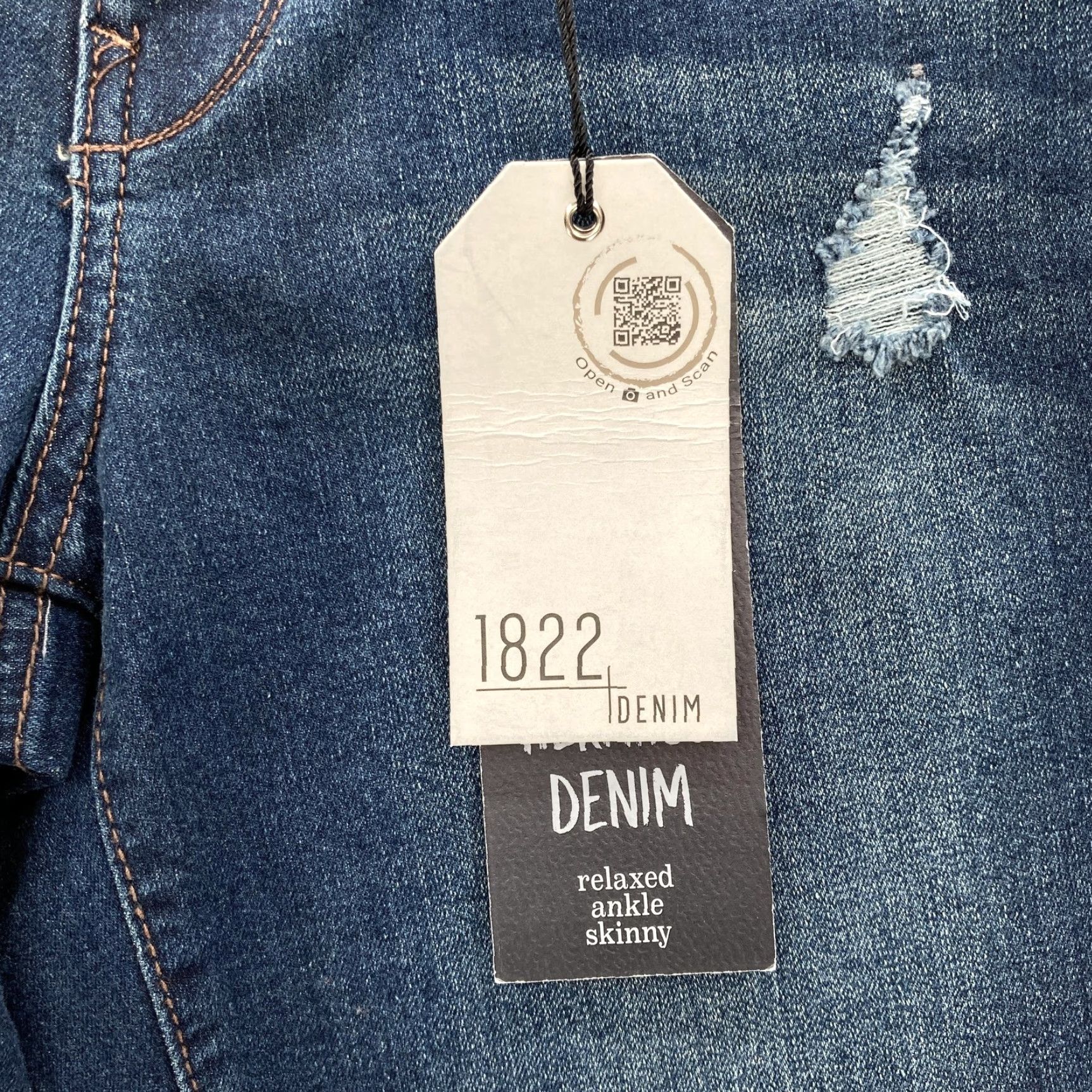 Vintage 1822 Denim Jeans Womens 8 Blue Relaxed Ankle Skinny Distressed Stretch Grunge Size 30" / US 8 / IT 44 - 4 Thumbnail