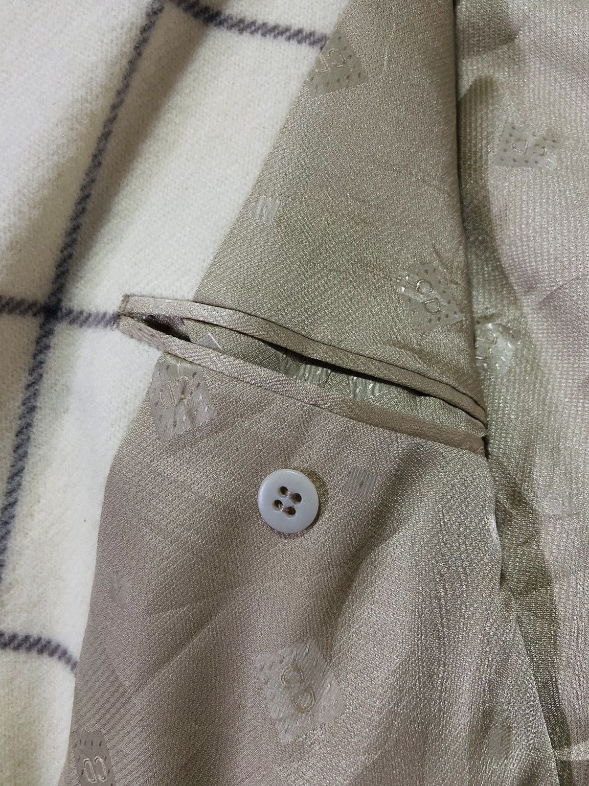 Christian Dior Monsieur Plaid Tartan Wool Blazer (Beige)